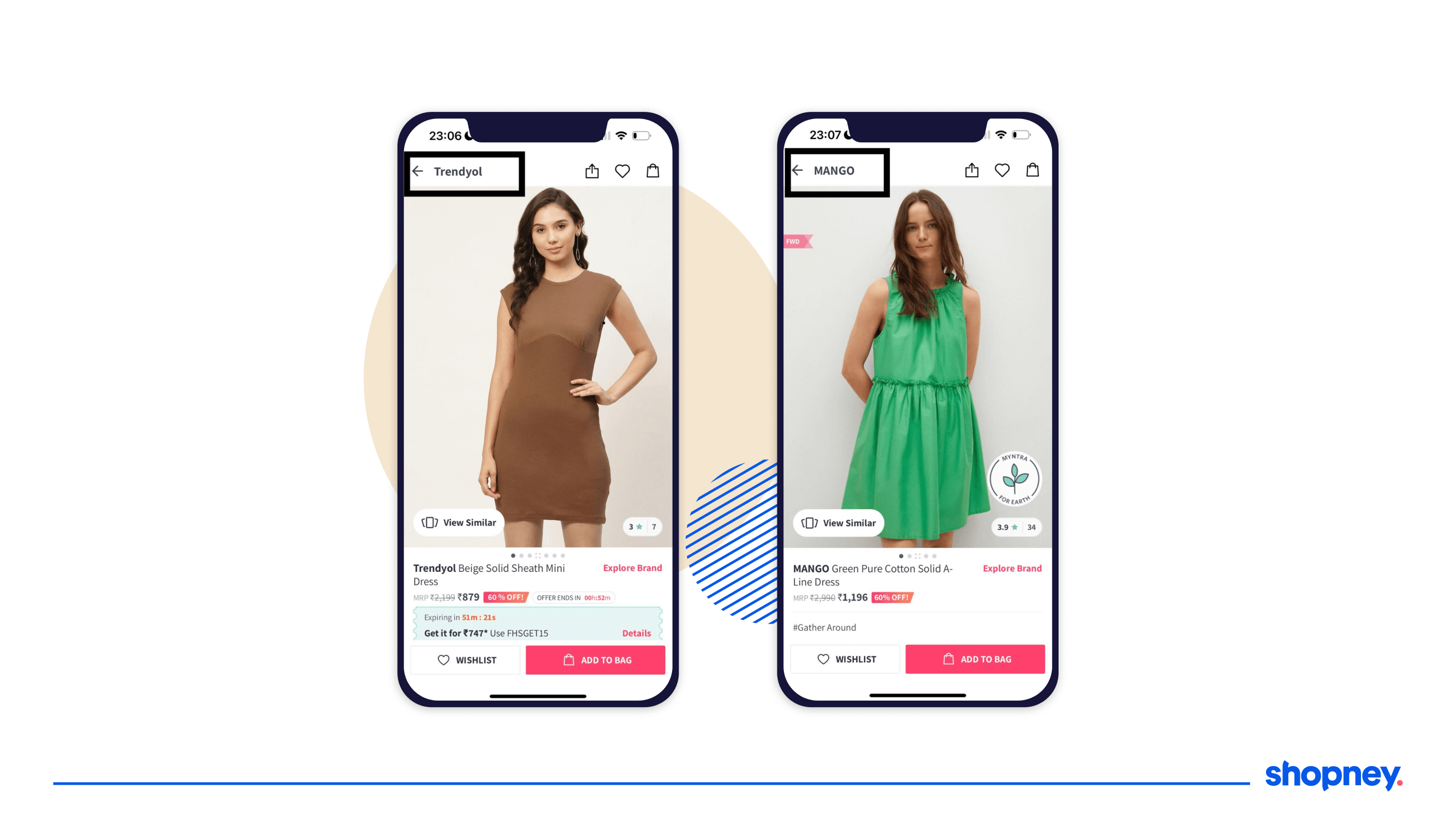 Display brand name clearly on mobile app
