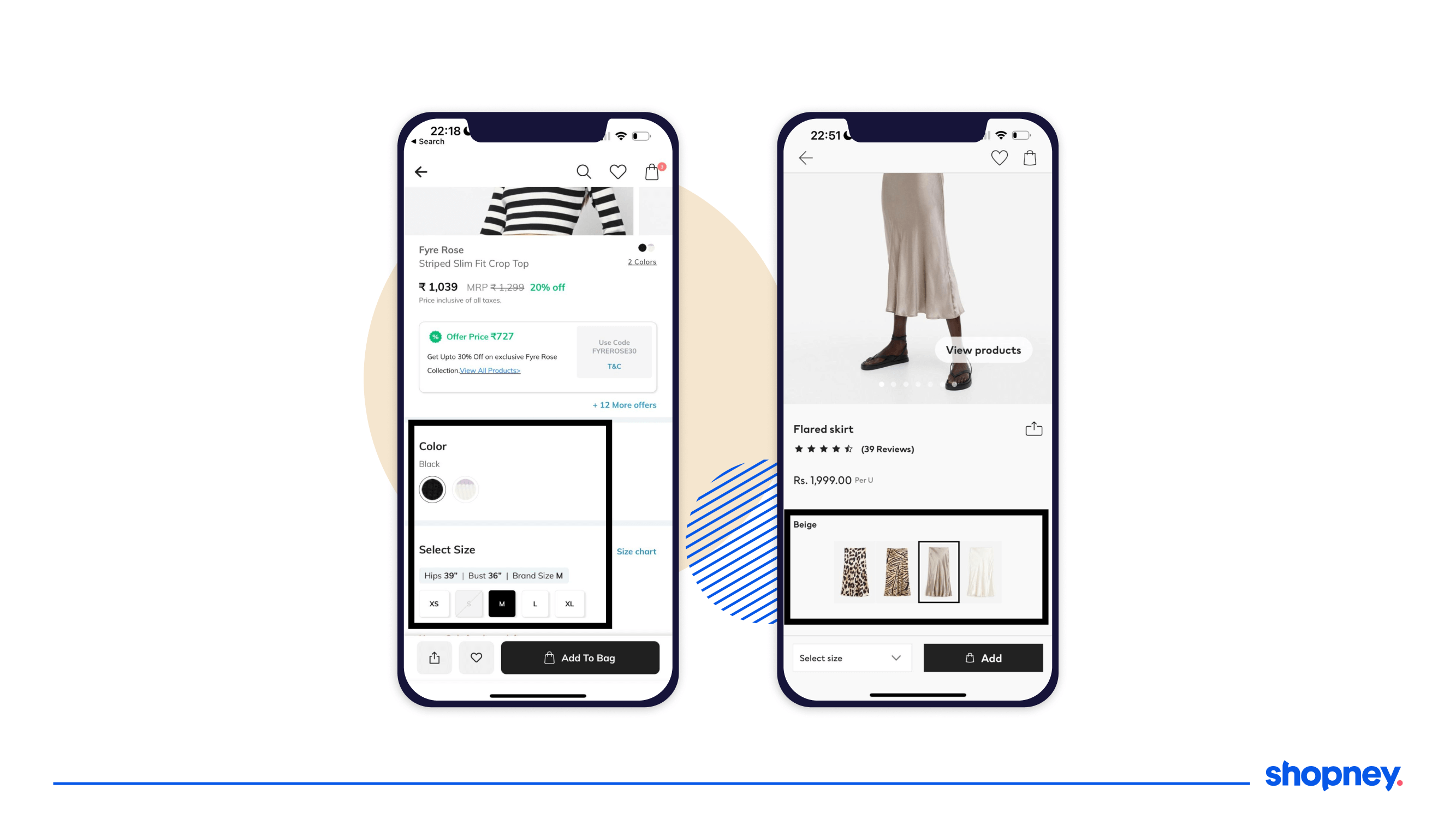 Display variants side-by-side in mobile app