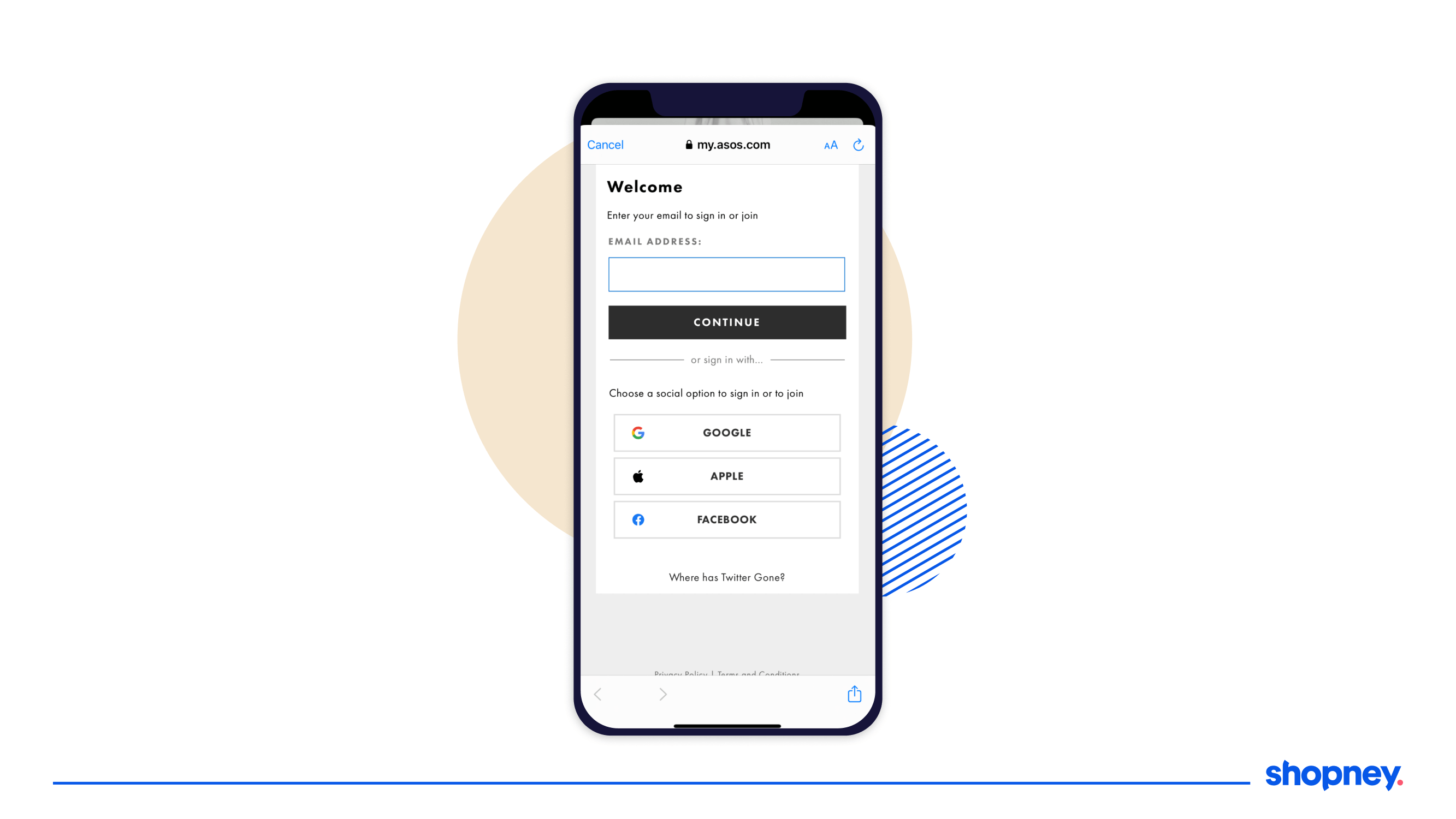 Mobile app screen with a checkout page for new app users