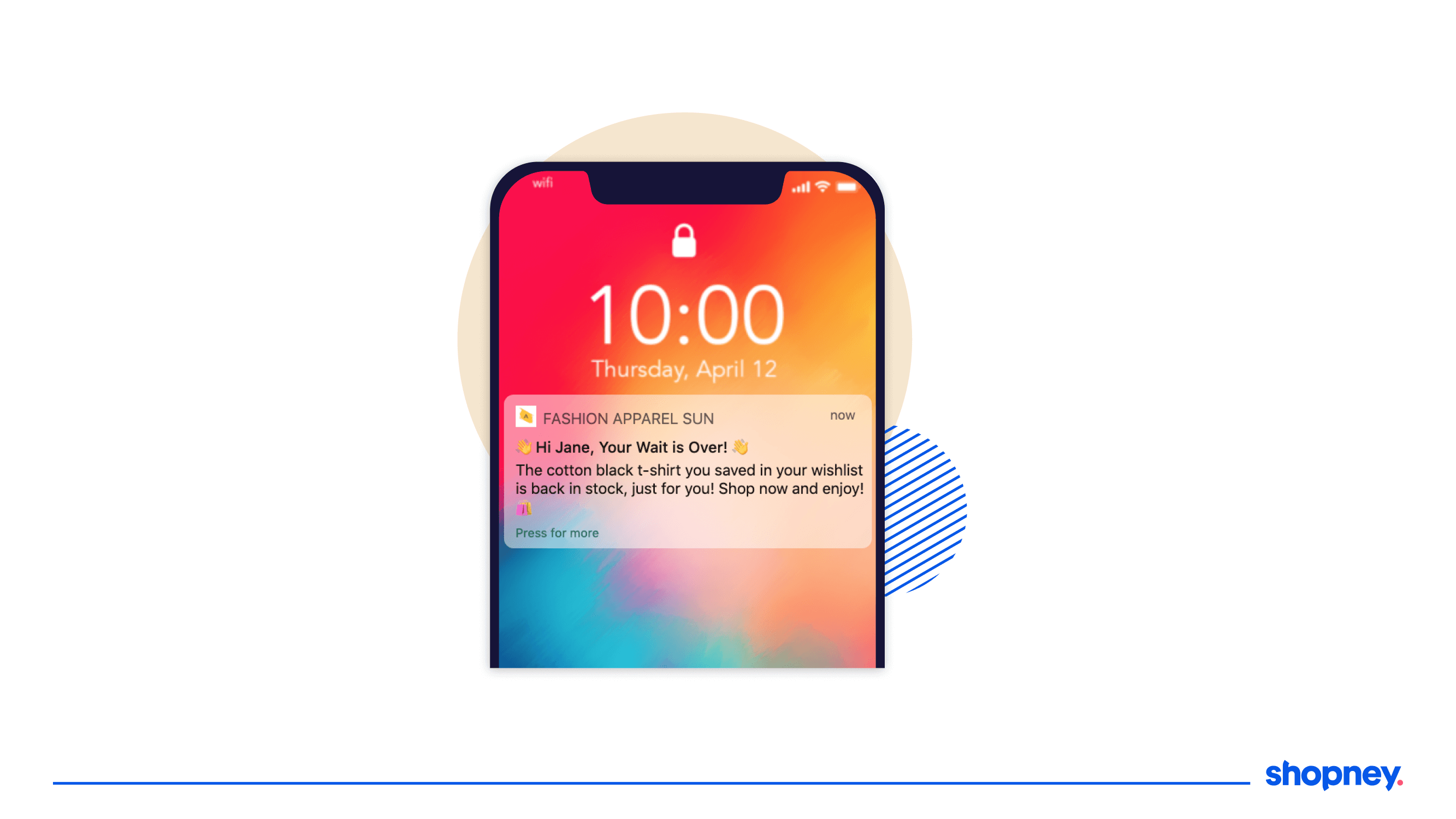 Personalized back in stock push notification