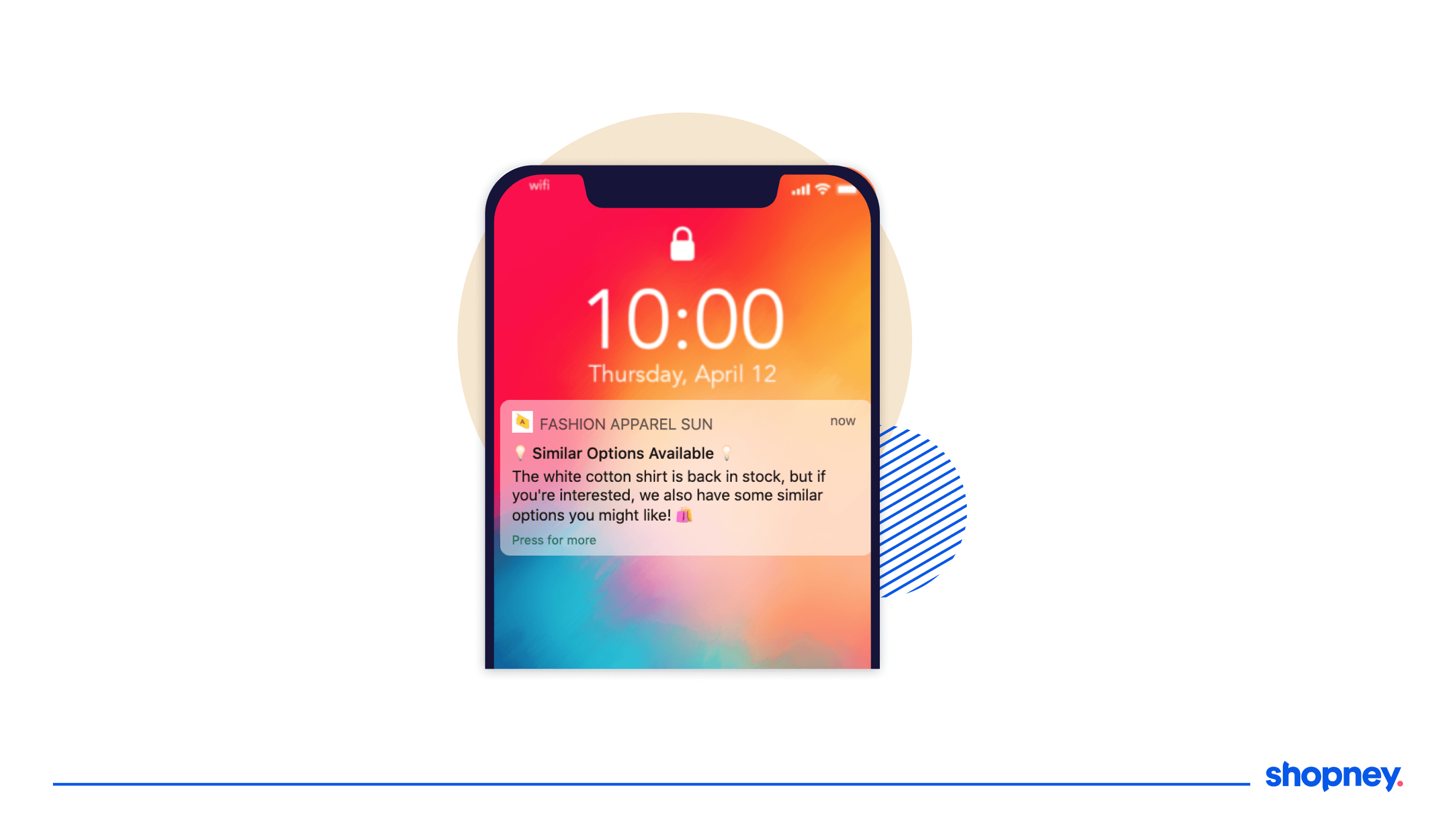 Suggesting alternatives in a back in stock push notification