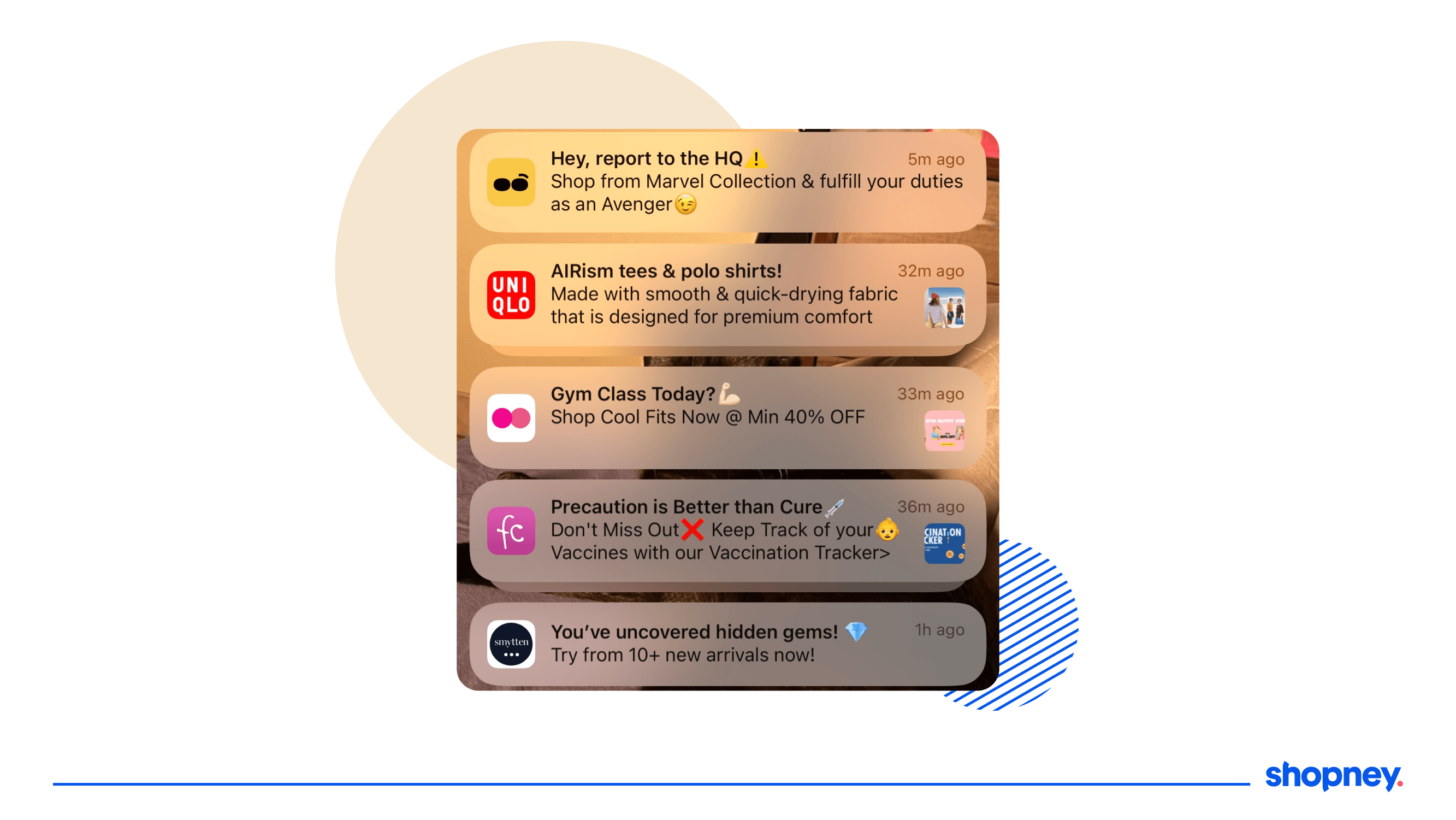 push notifications example using emojis