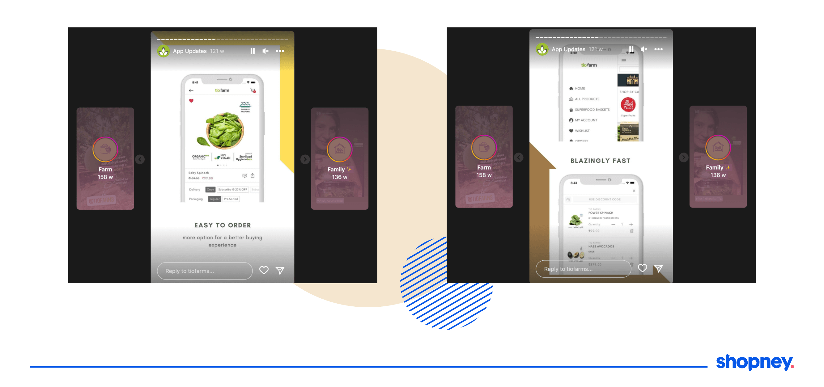 Tio Farms promoting their mobile app on social media