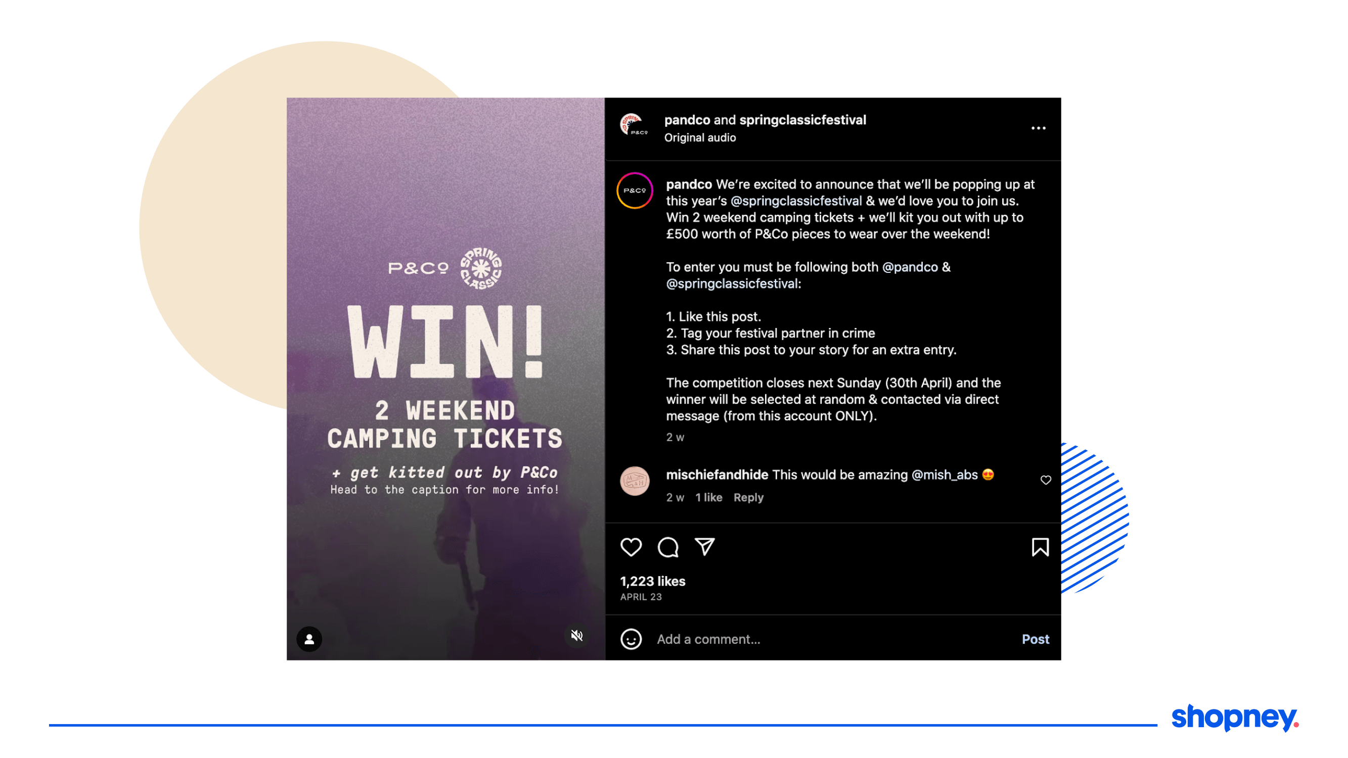 Example of P&Co. using social media to reach their target customers