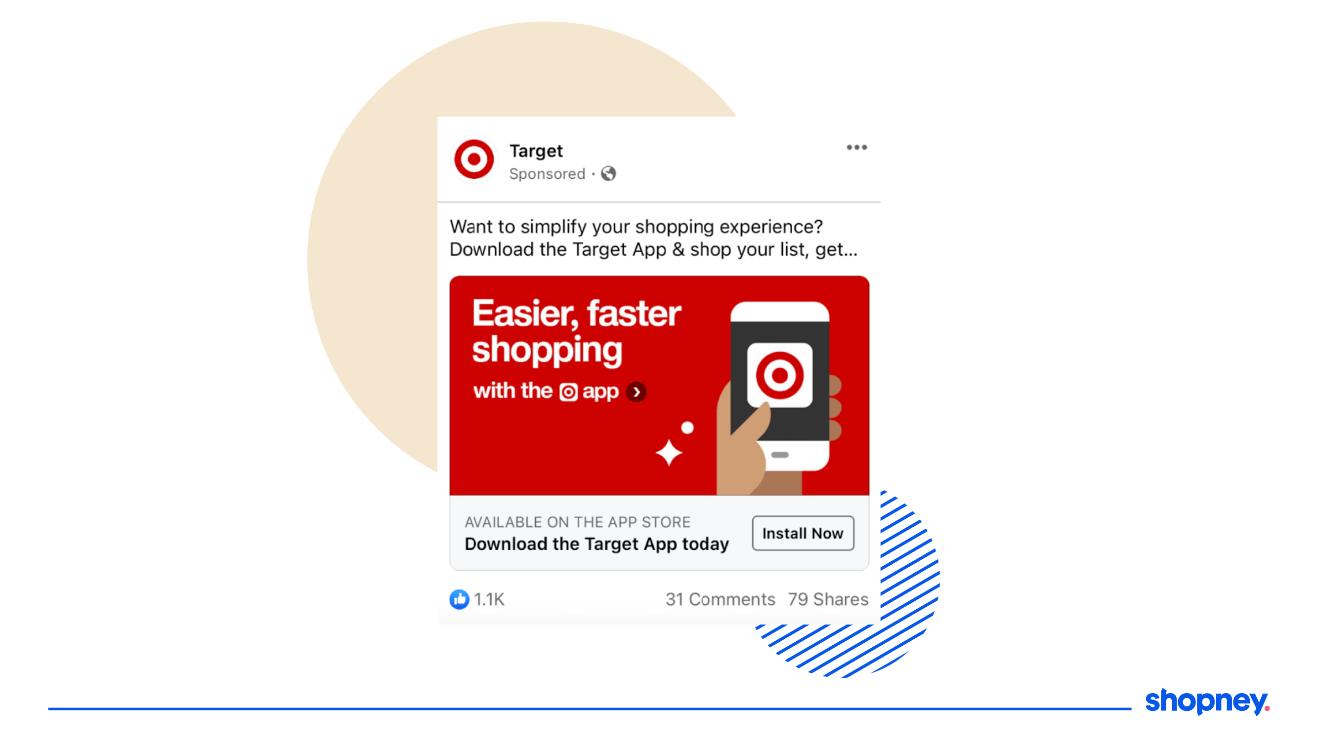 Example of Target's ads to promote their mobile app on social media