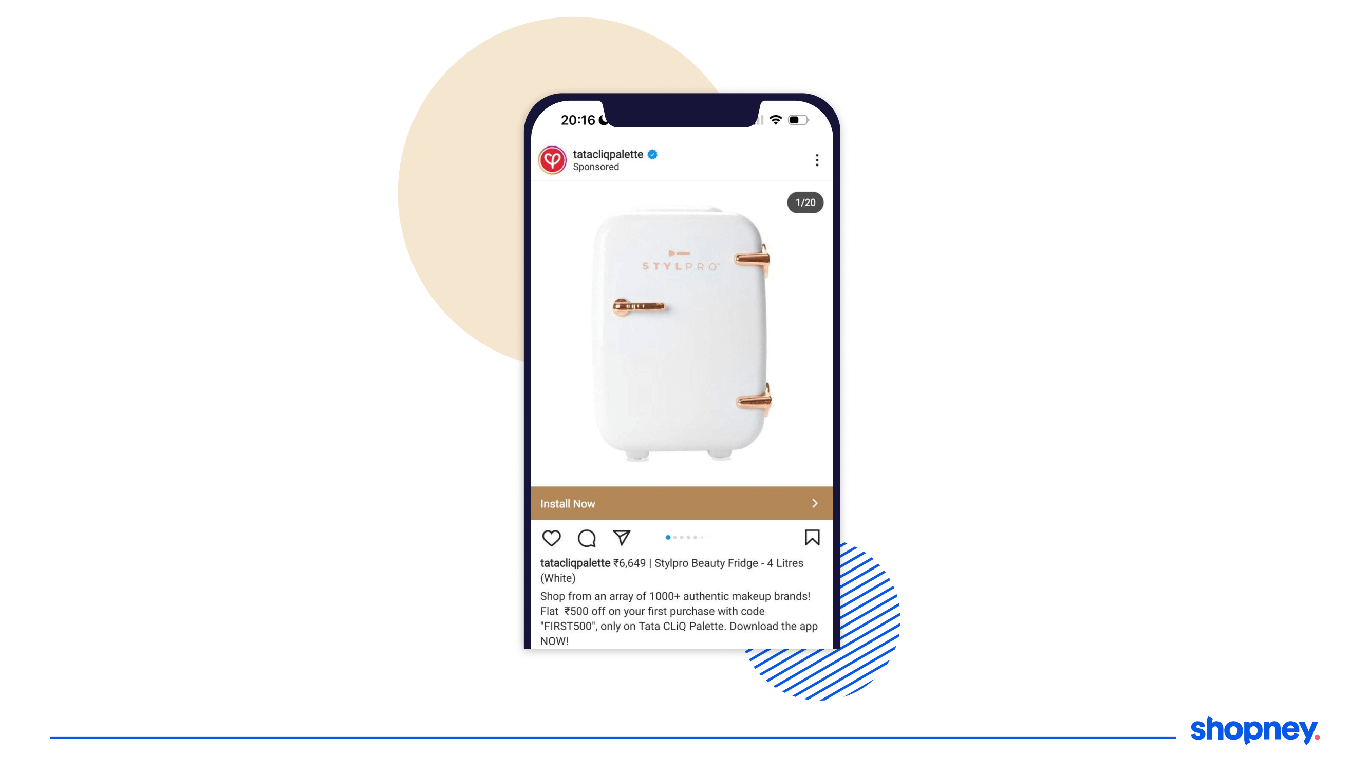 Example of Instagram ads promoting mobile app install