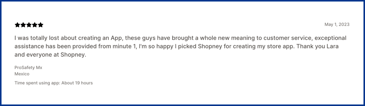 Review from a Shopney user