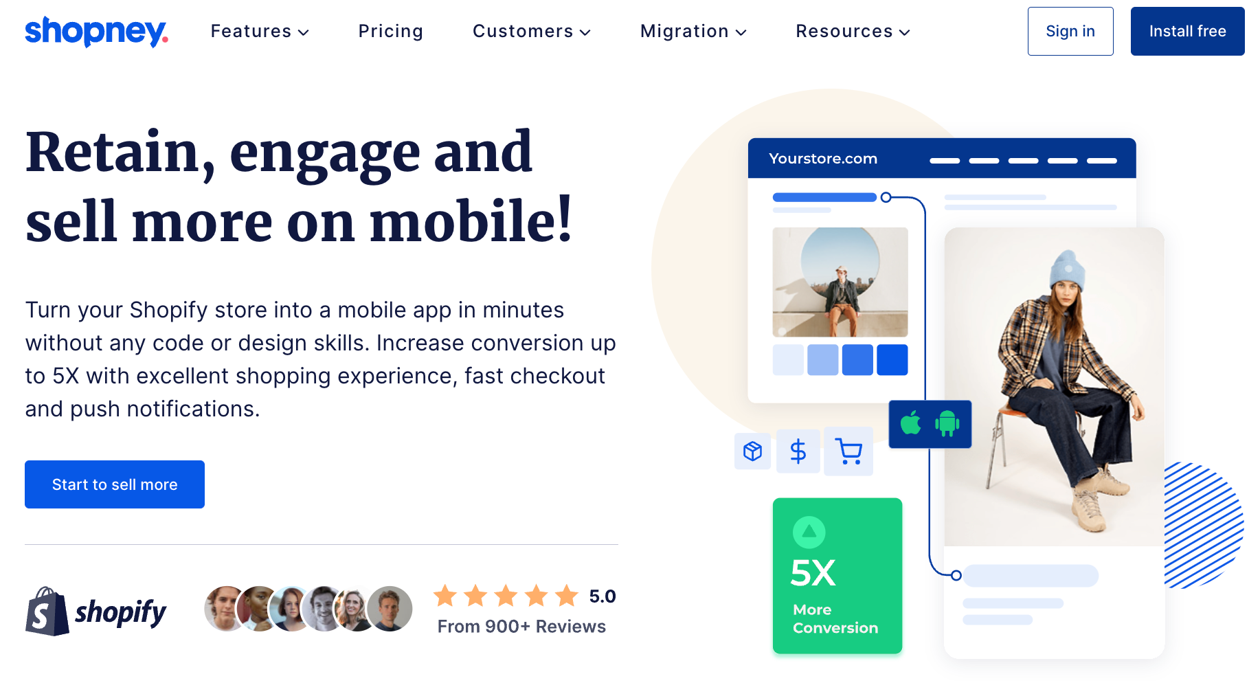 Homepage of Shopney