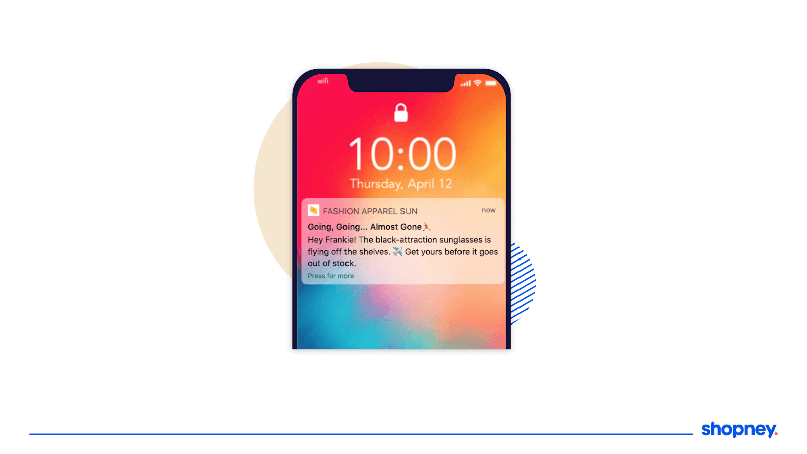 abandoned cart recovery push notification example