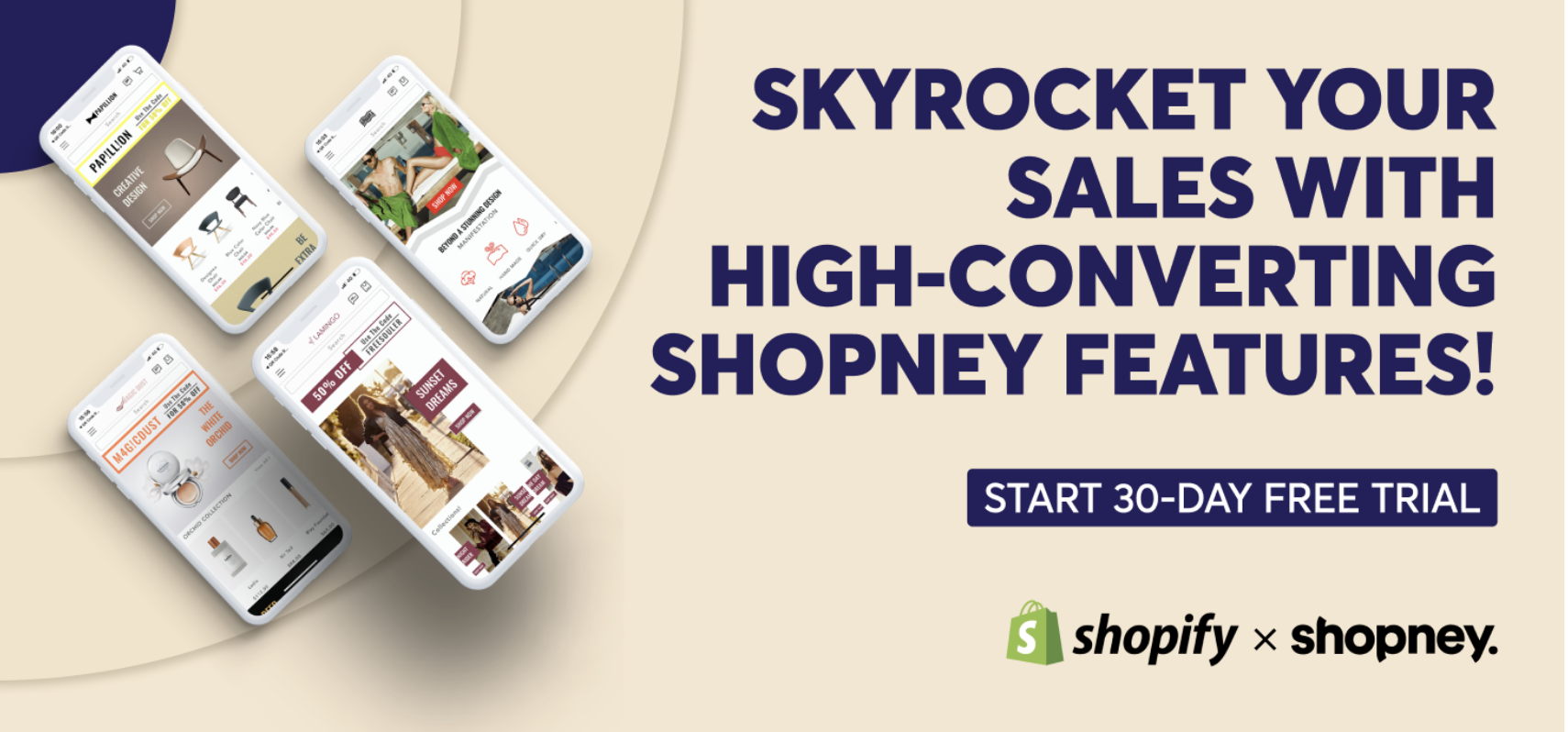 skyrocket your sales with high-converting Shopney features! Start 30-day free trial