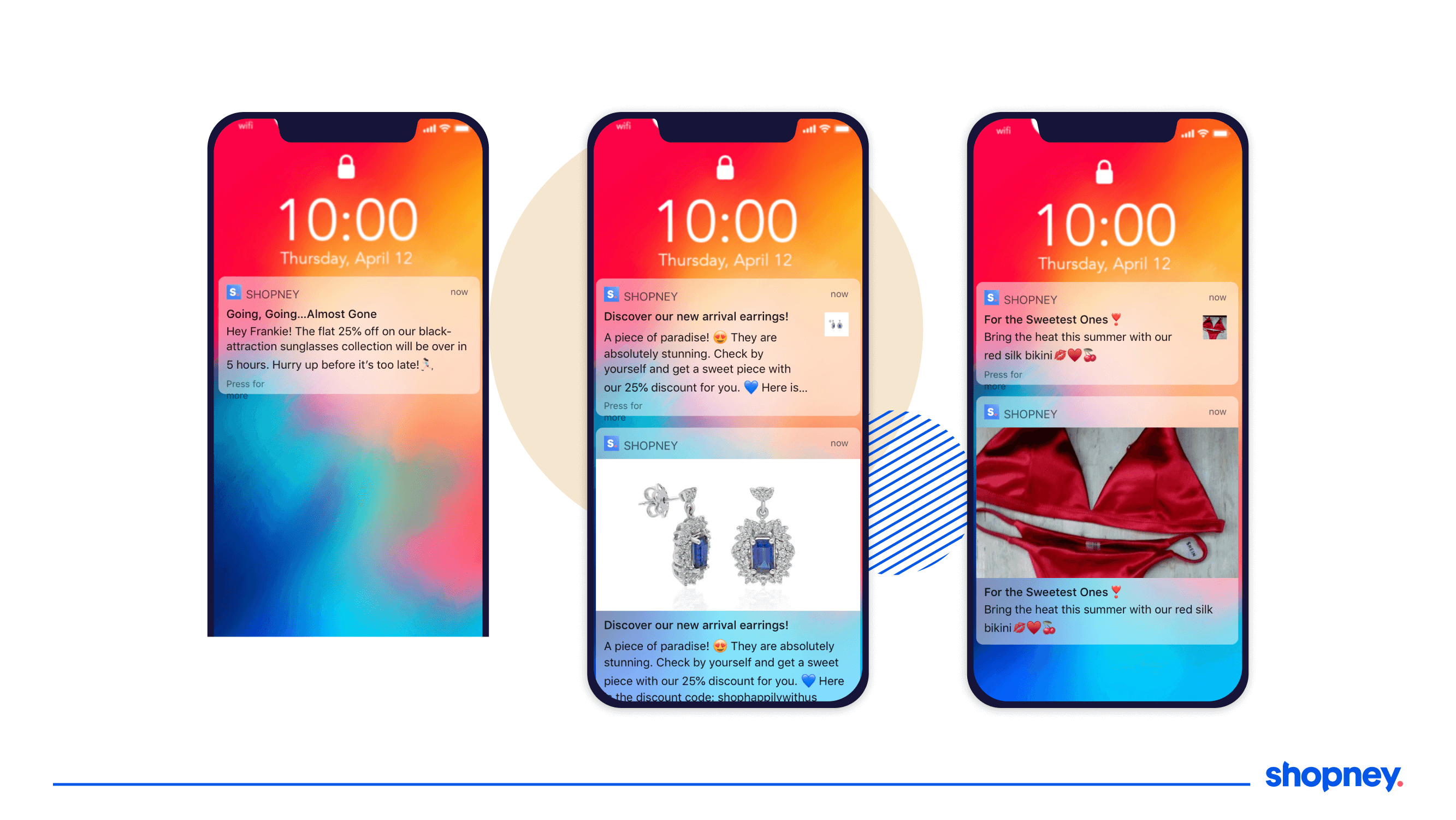 mobile app push notification by Shopney