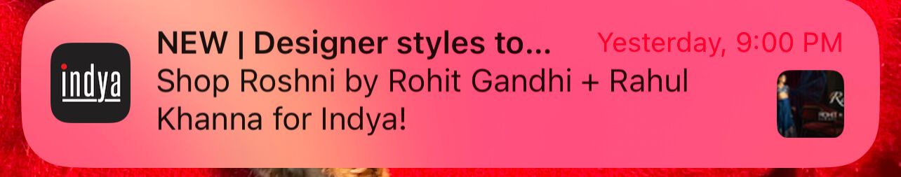 New launch announcement push notification