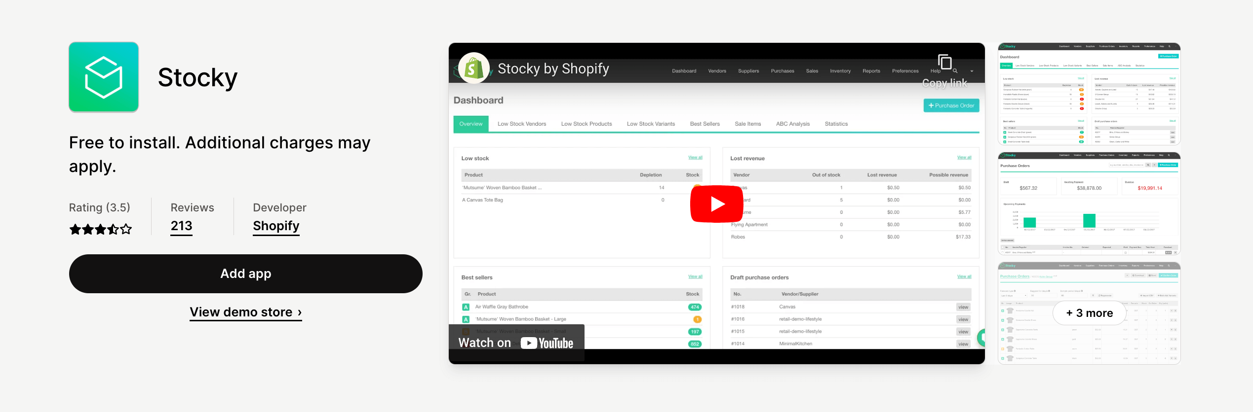 Stocky on Shopify app store