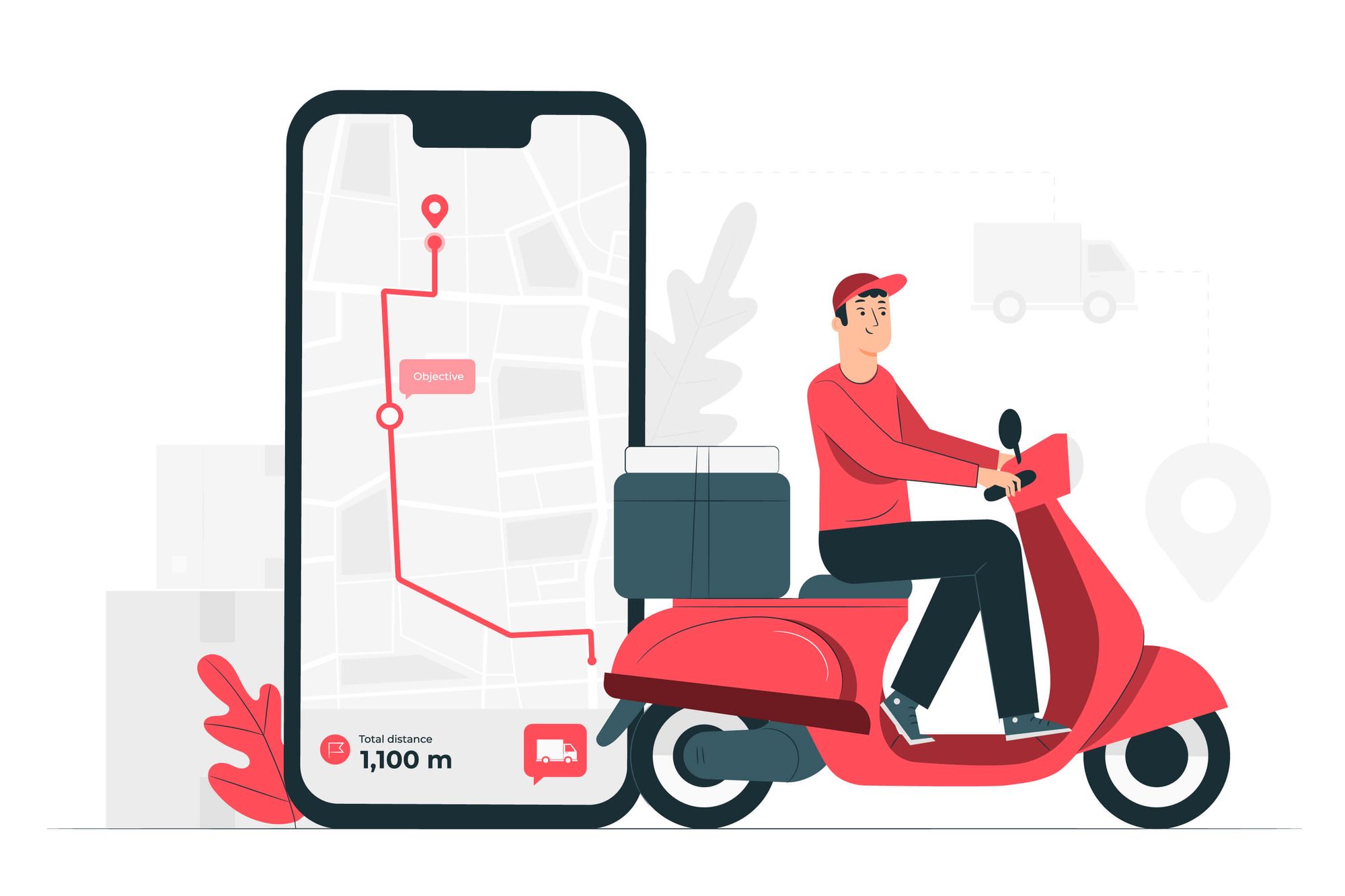 Illustration of a man shipping an eCommerce order