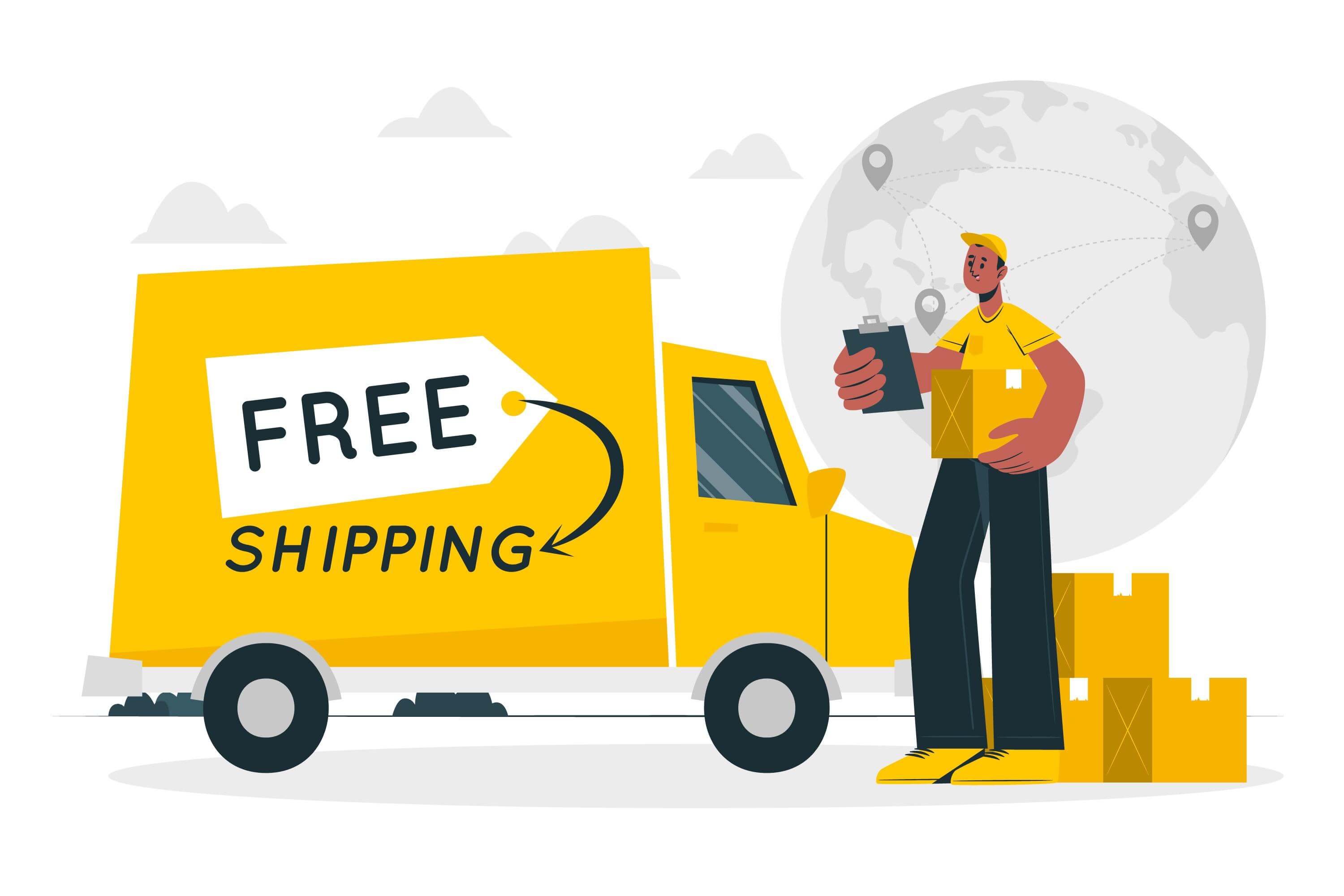 Illustration representing free shipping