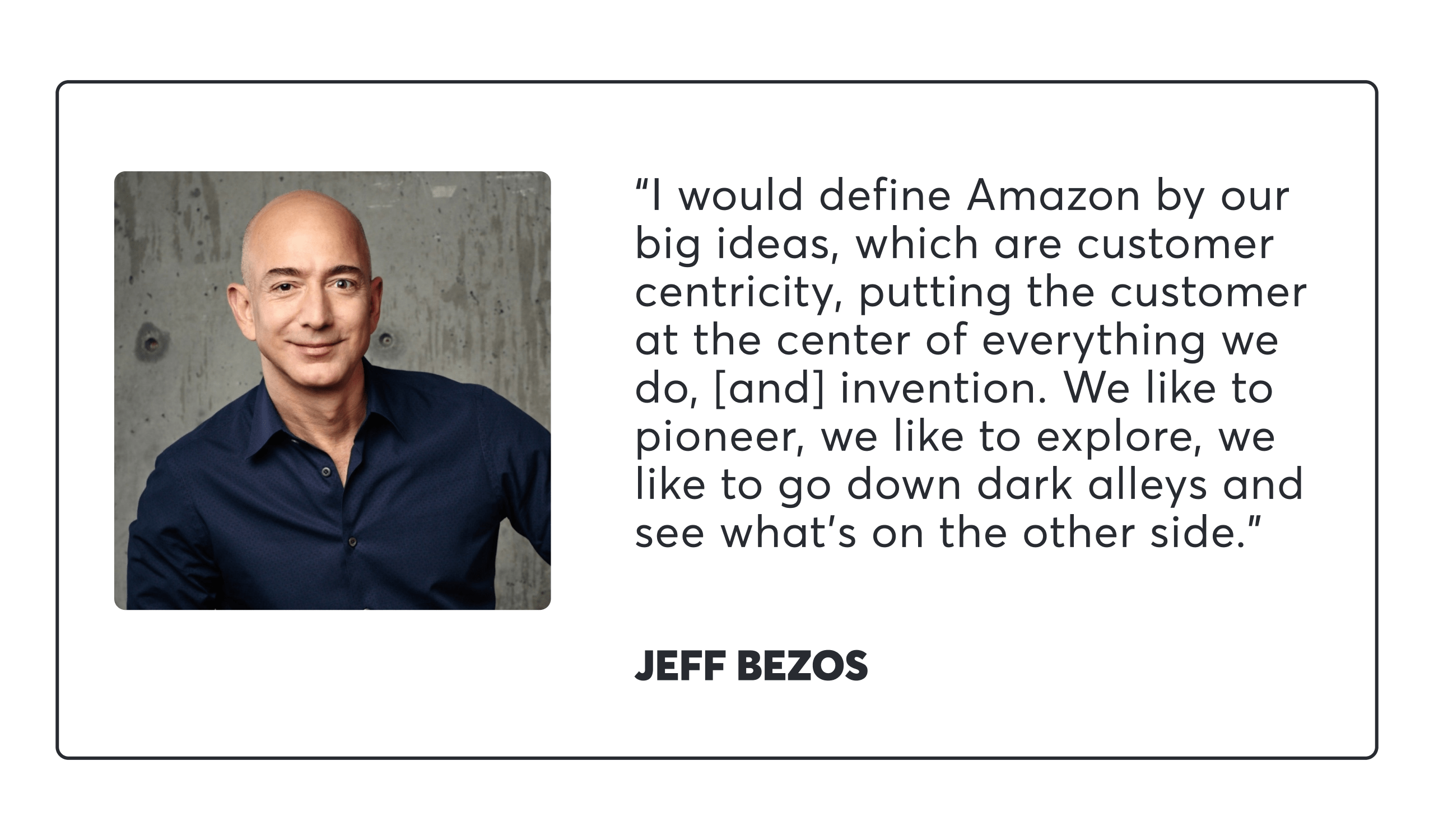 Jeff Bezos quote about defining Amazon