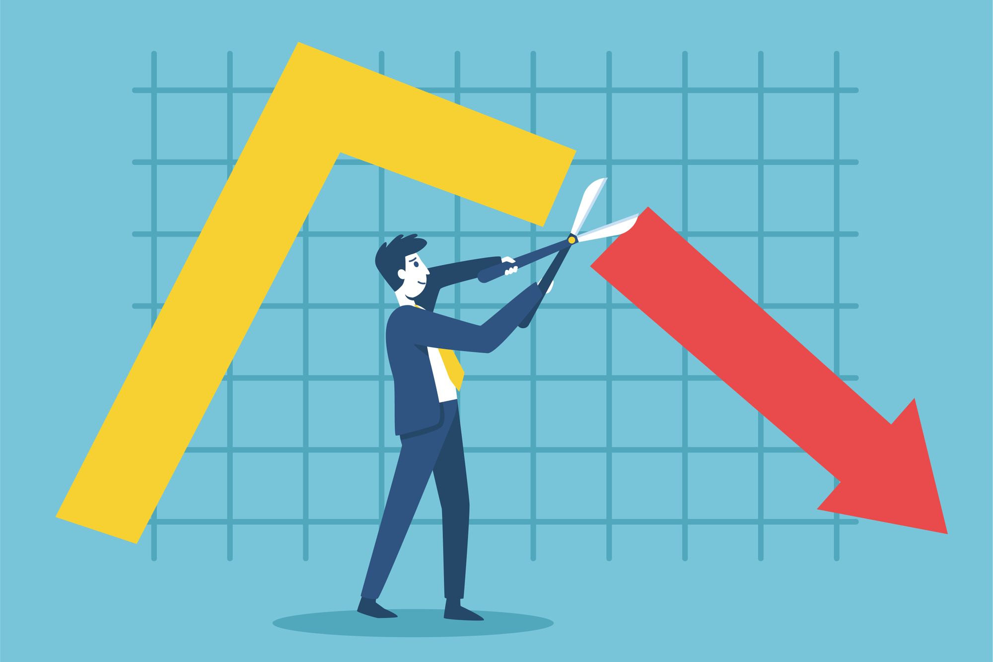 Illustration to represent growth during recession