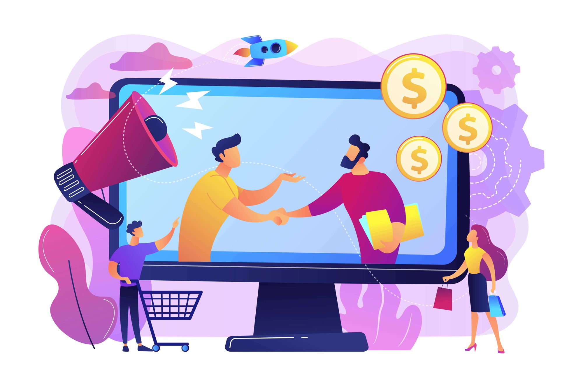 Illustration representing leveraging social media