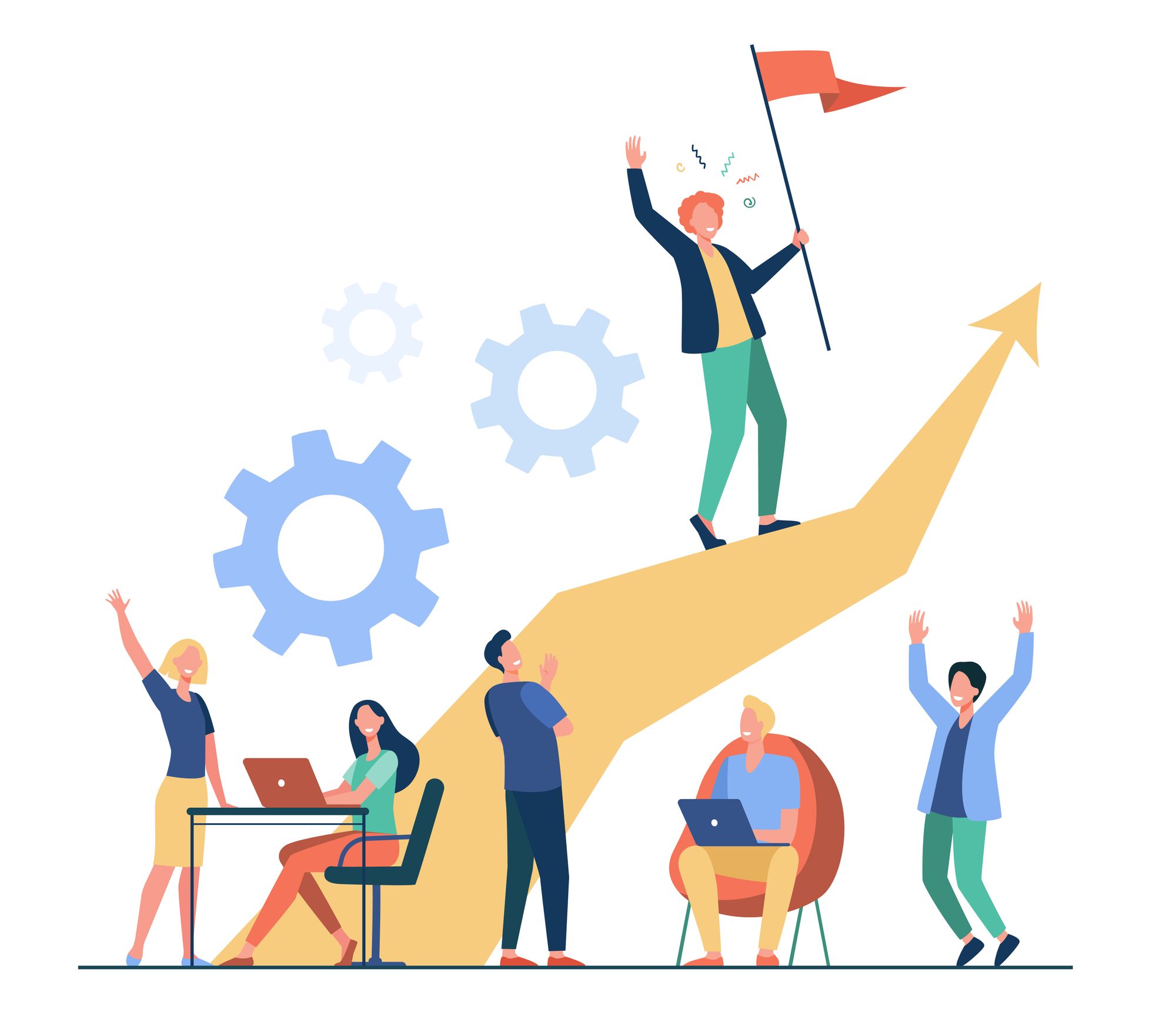 Illustration symbolizing success that can happen when using marketing automation