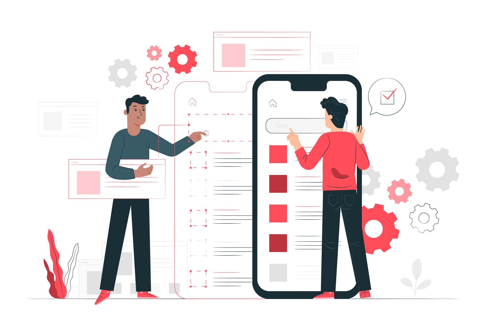 Illustration representing designing a mobile app