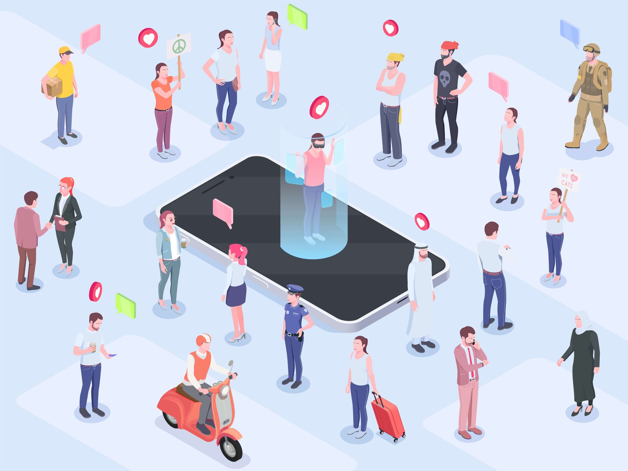 Illustration representing the reach of global audience