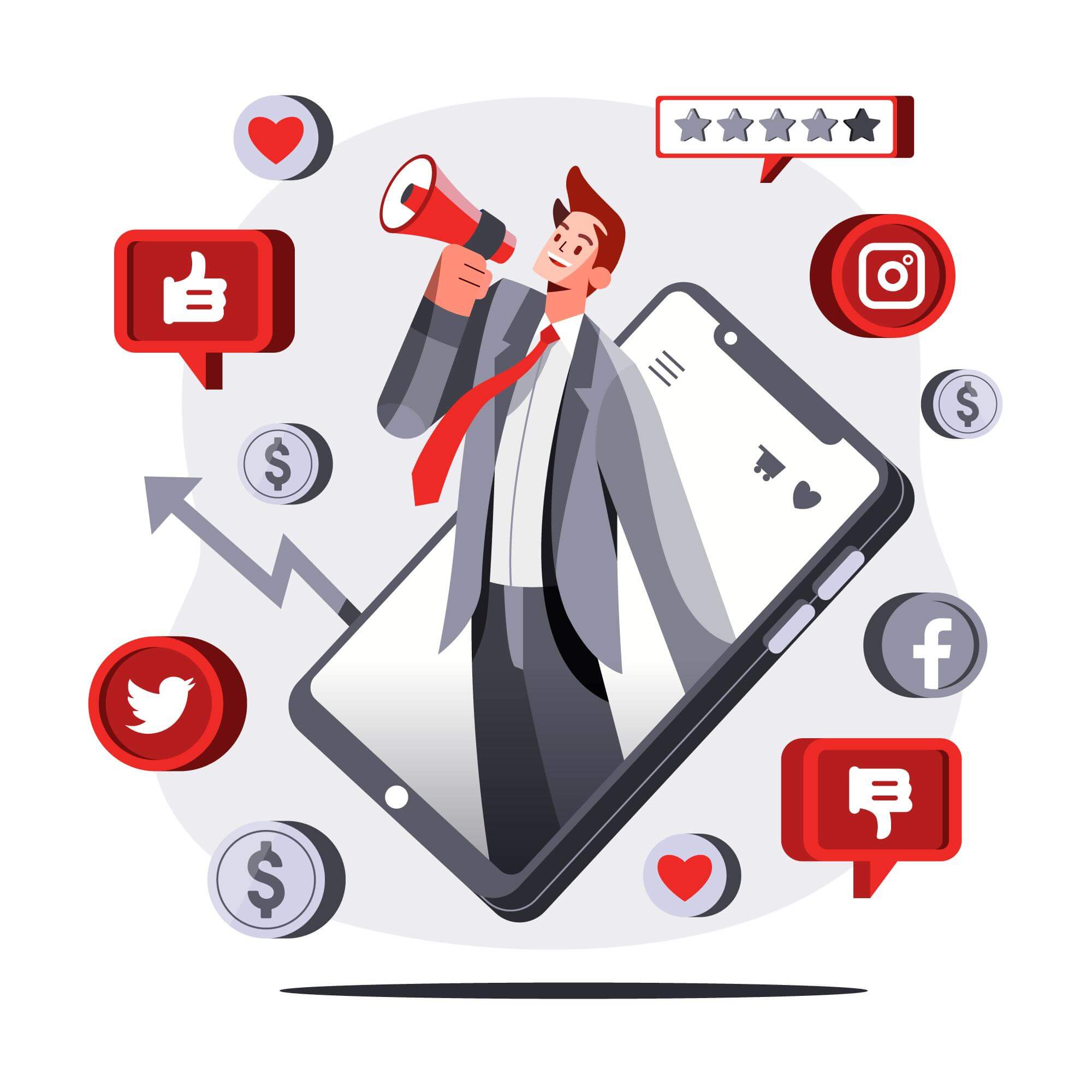 mobile app marketing illustration