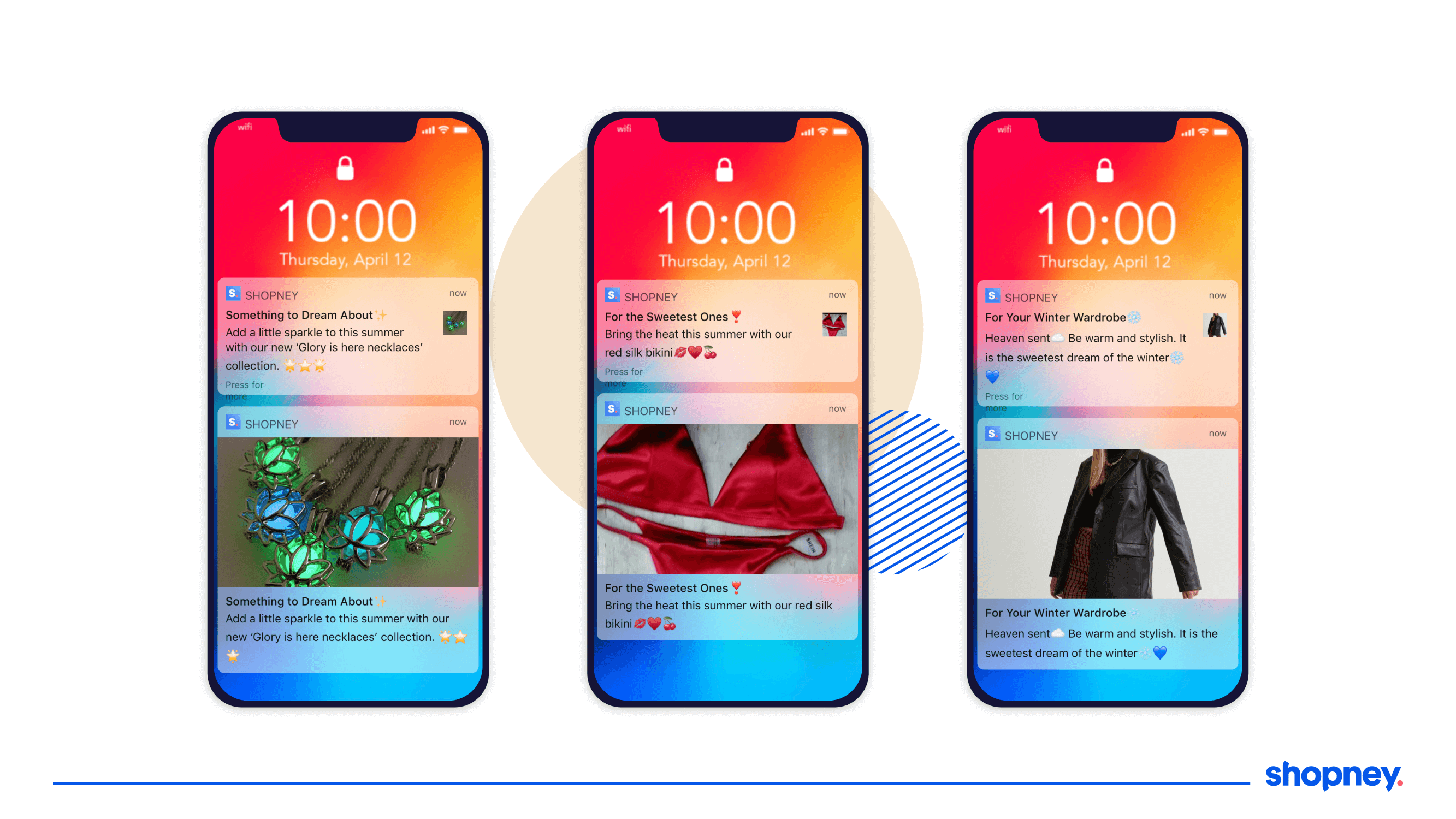 post BFCM push notification examples sent by a Shopney mobile app