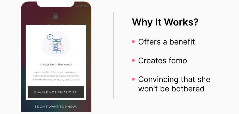 Benefits of mobile app opt-in messages