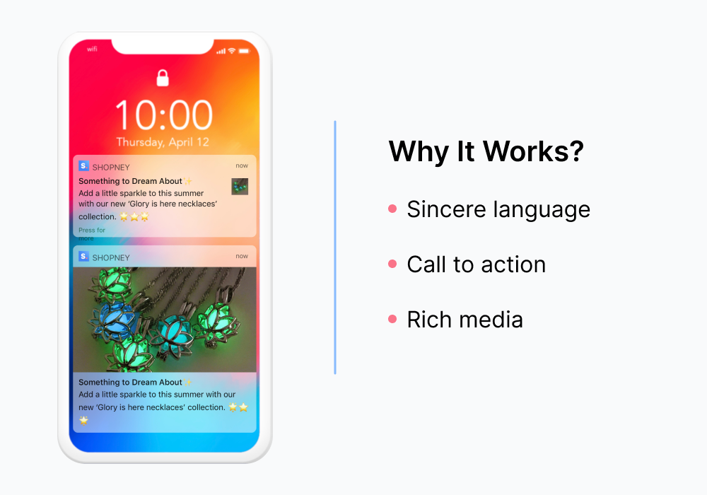 Benefits of creating excitement in push notifications