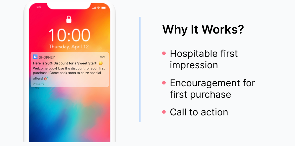 Benefits of mobile app welcome push notifications