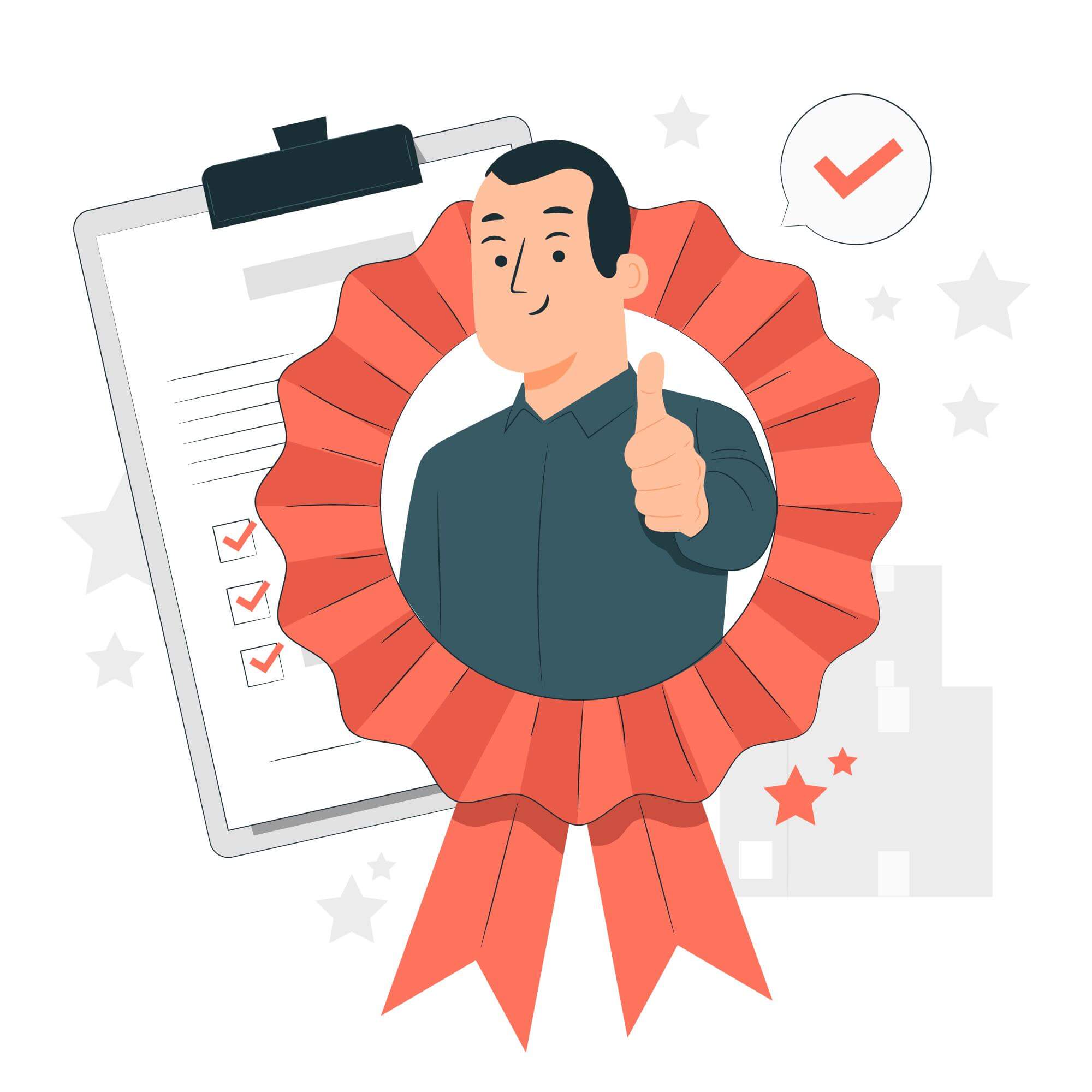 Illustration representing the provision of high quality products