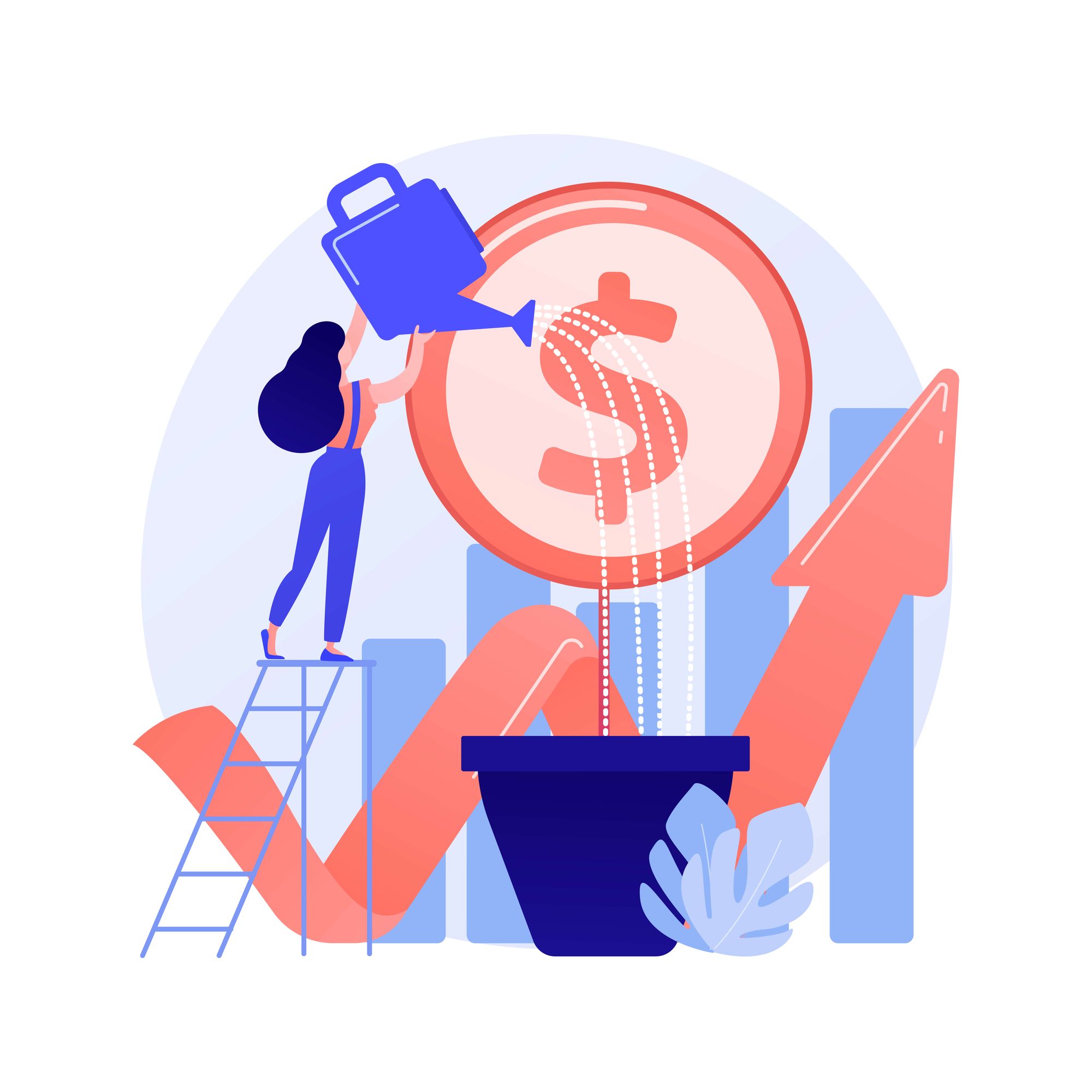 Illustration representing how return on investment works