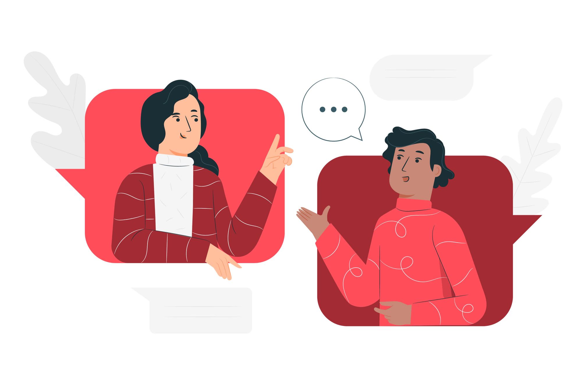Illustration representing having an in-app chat 