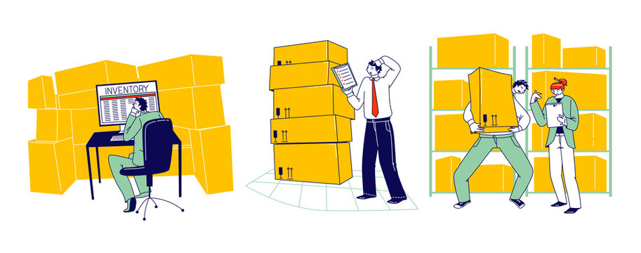 Checking inventory levels illustration