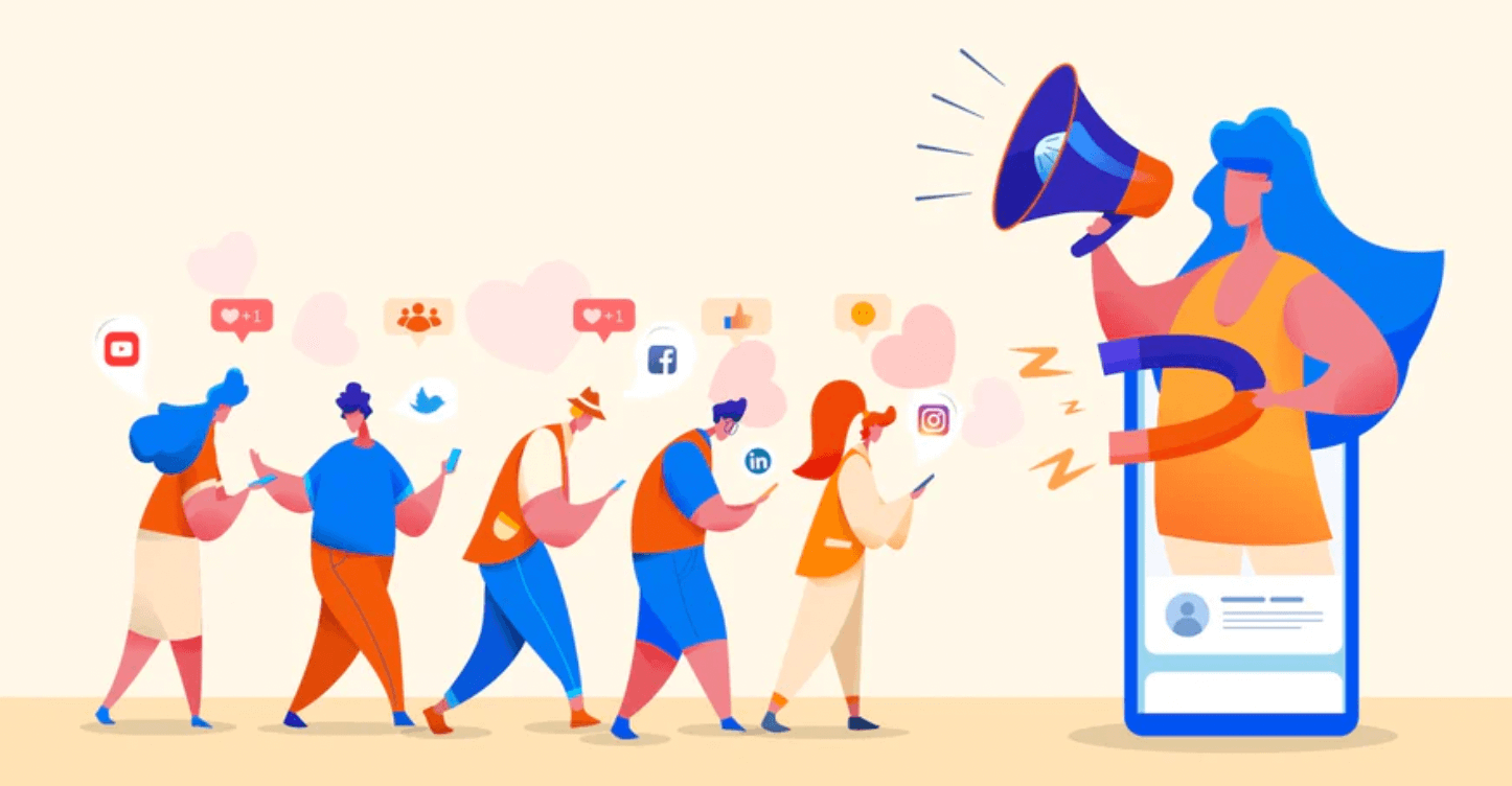 use of social media marketing illustration