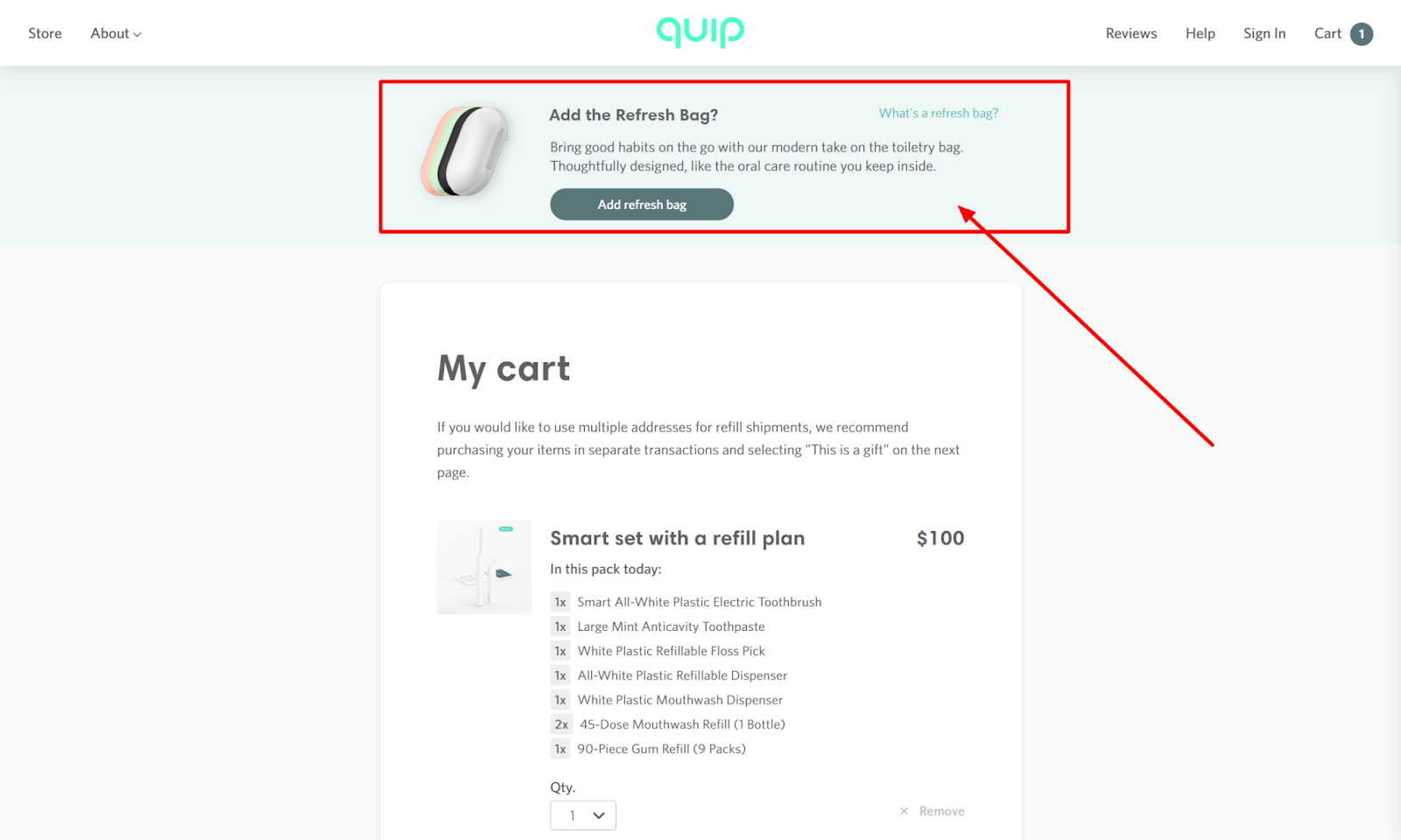 up sell strategy in a cart page 