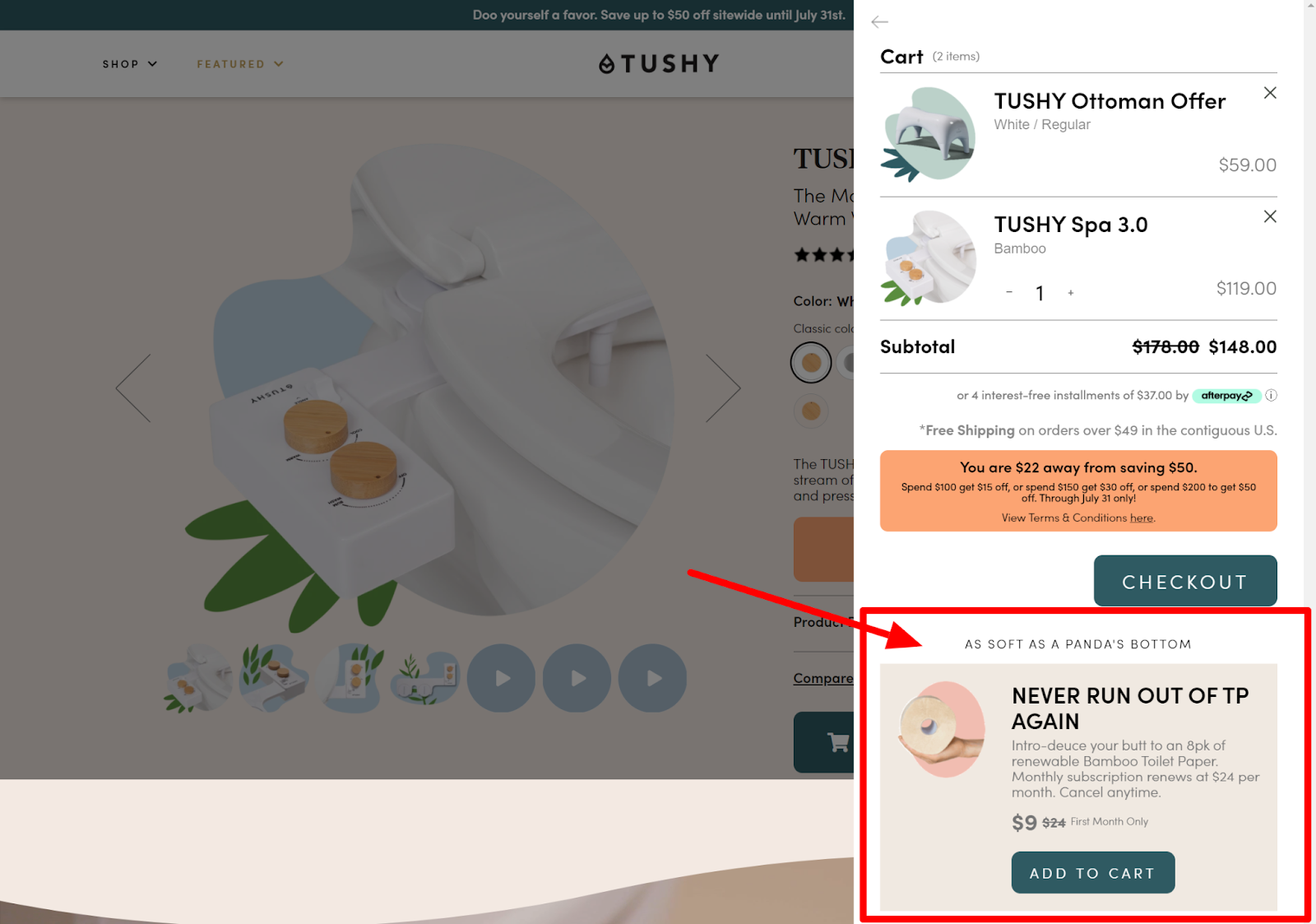 cross-sell strategy with pop-up