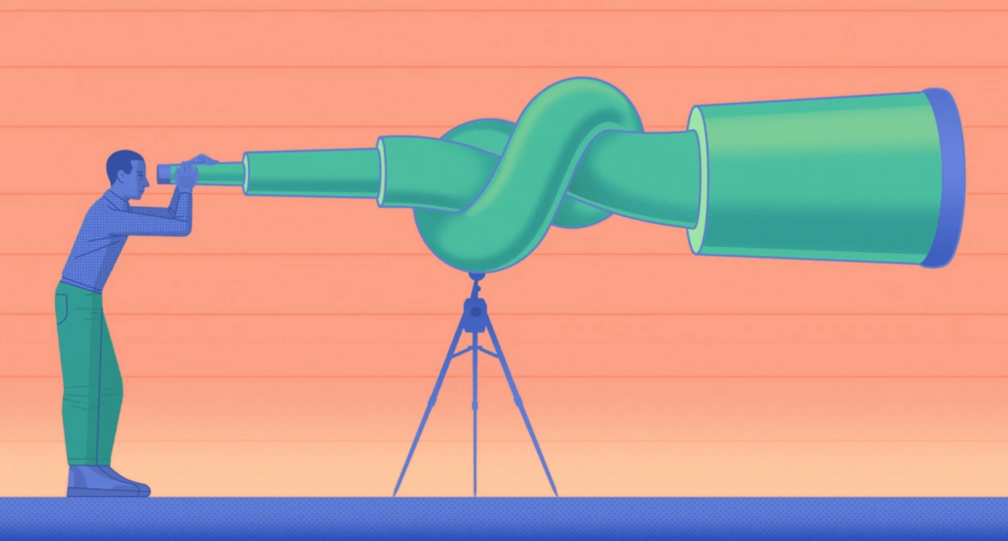 illustration of a man looking in a telescope