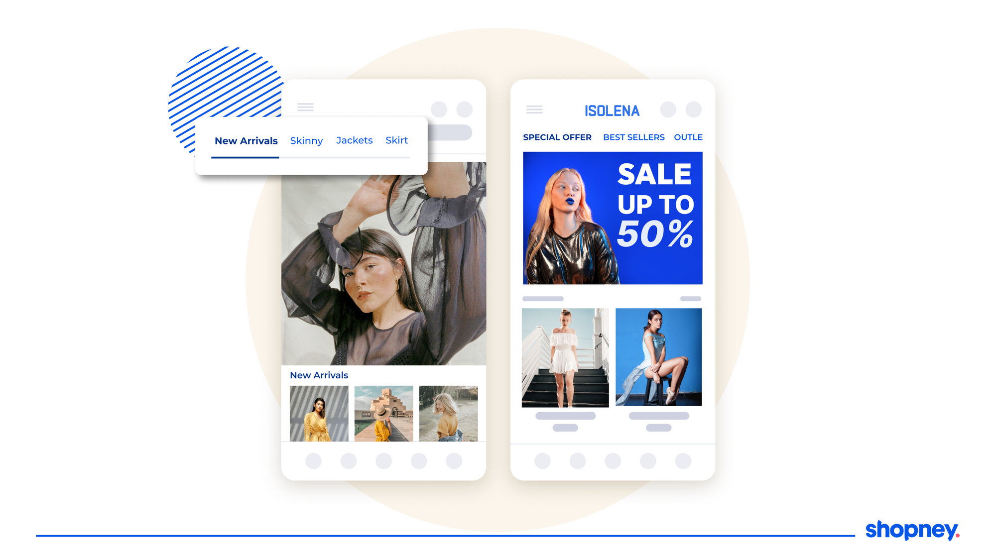 mobile app of a Shopify brand that has multiple showcases