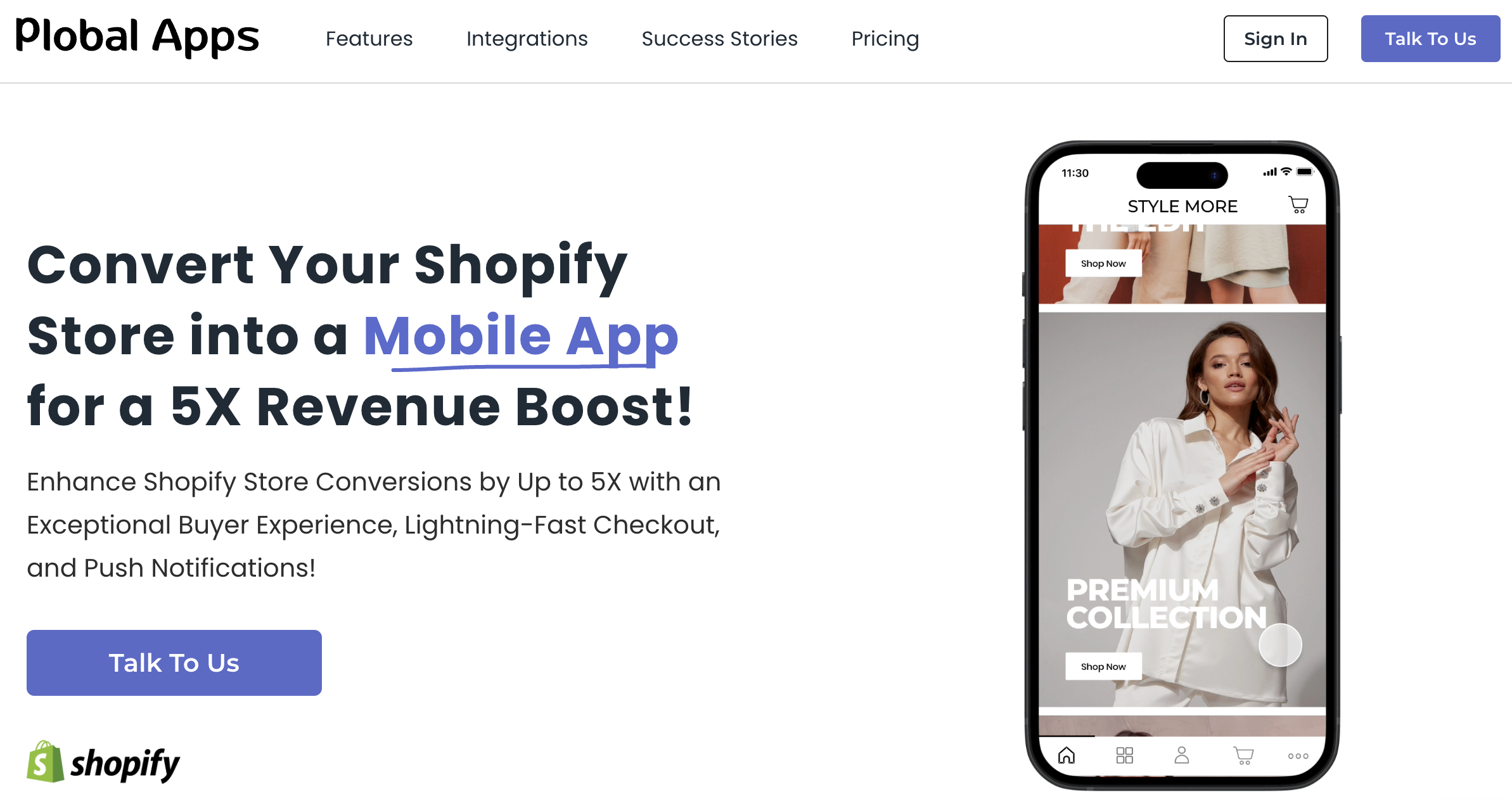 Homepage of Plobal Apps