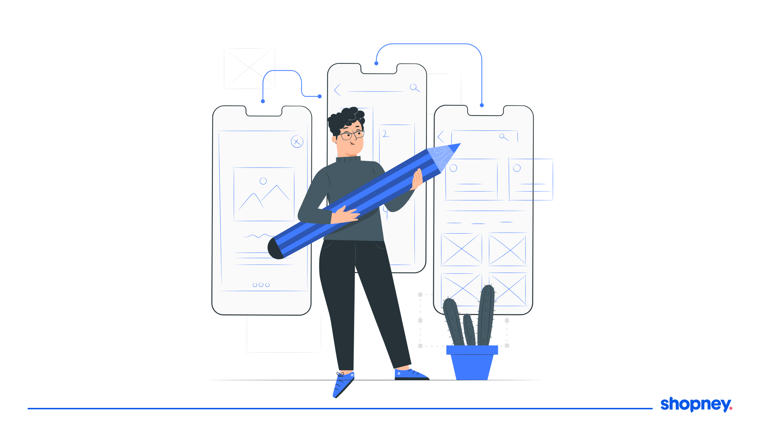 Illustration related to designing a mobile app.