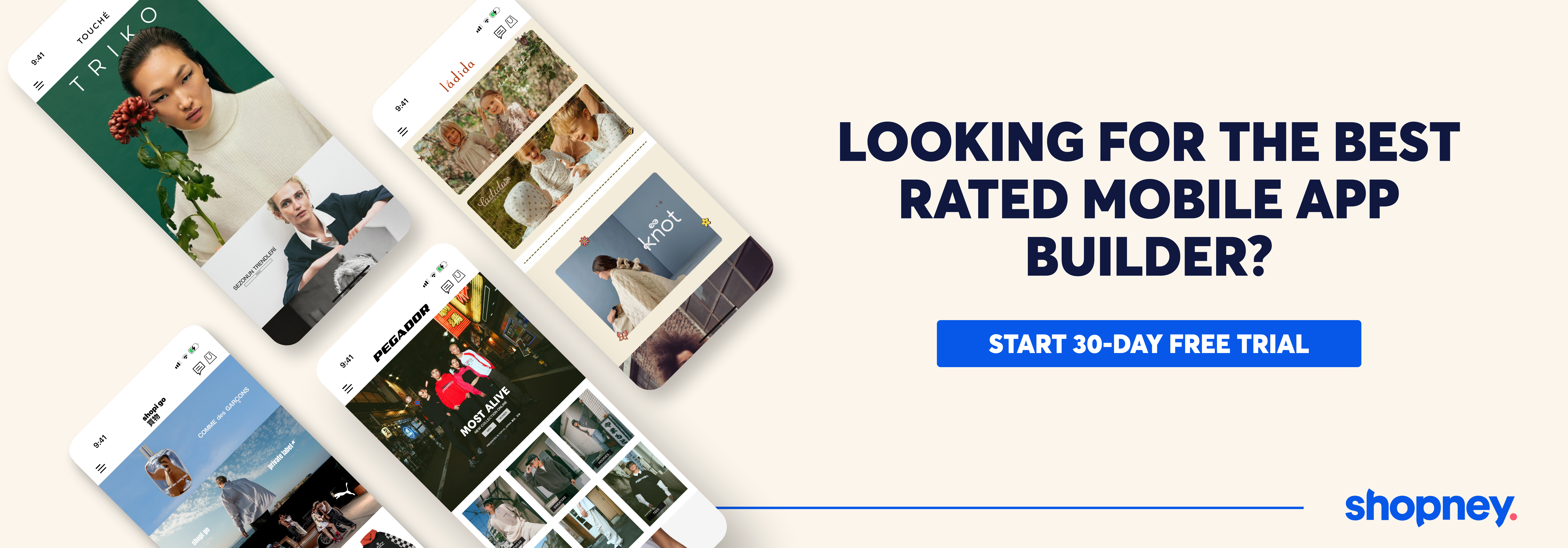 LOOKING FOR THE BEST RATED MOBILE APP BUILDER? START 30-DAY FREE TRIAL