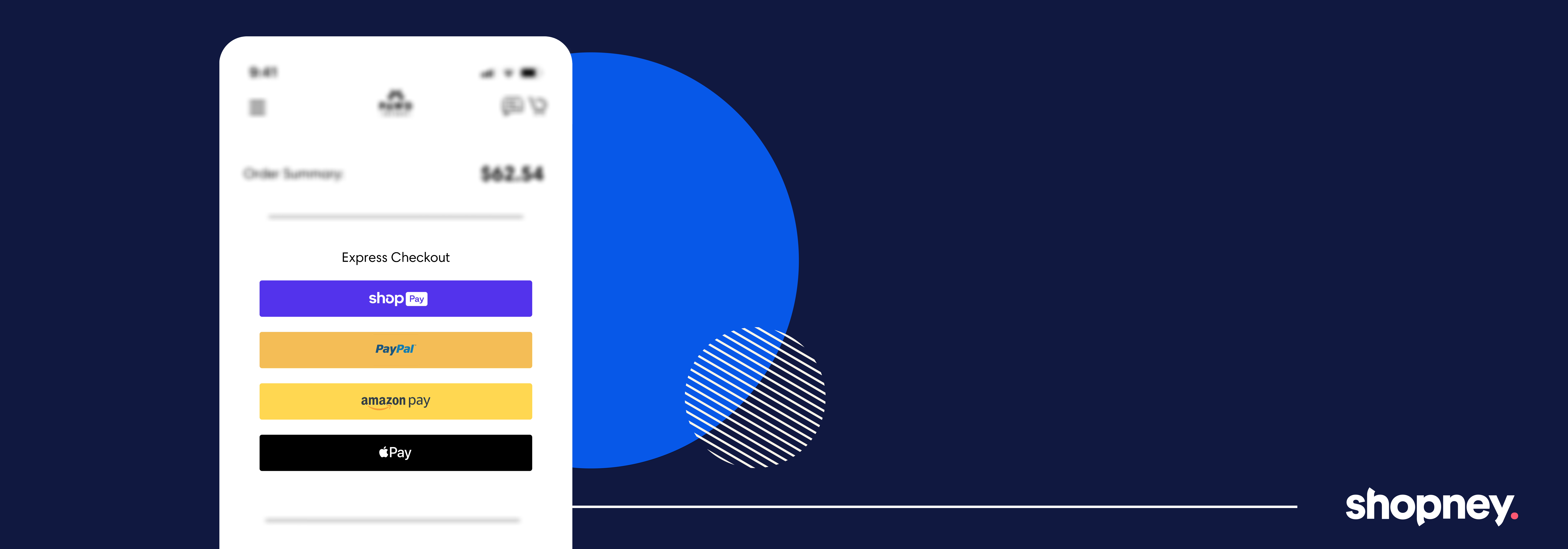 Mobile app checkout screen with 4 different payment options.