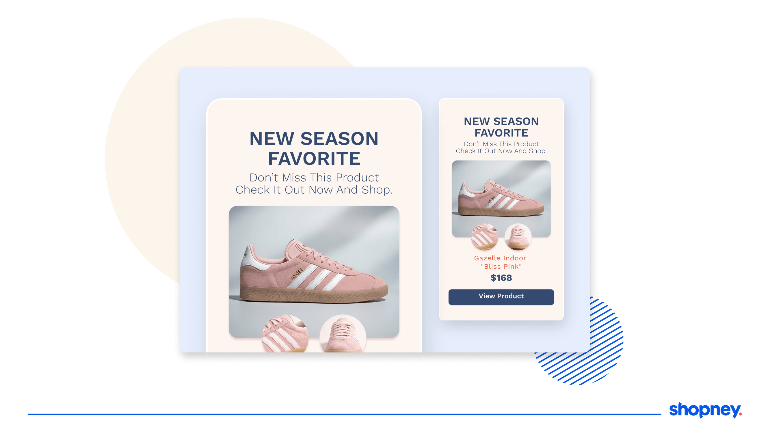 Product showcase layout for mobile