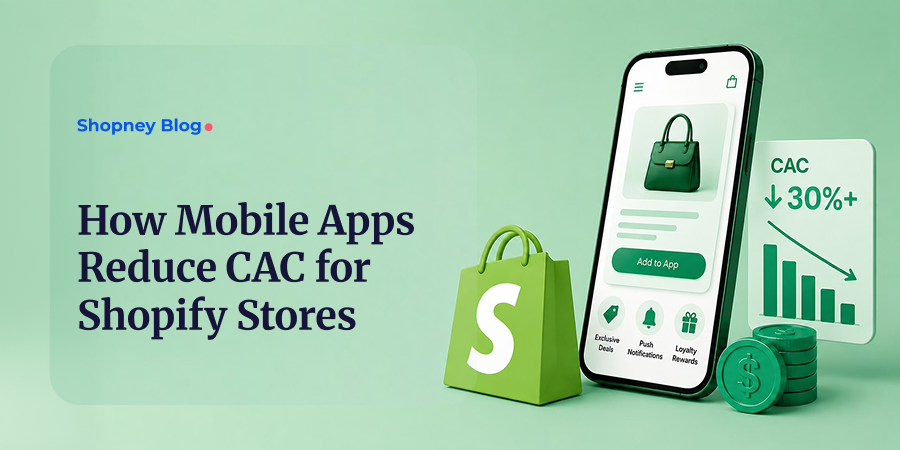 How Mobile Apps Reduce CAC for Shopify Stores - blog cover