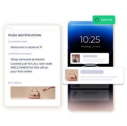 a website turned into an app, showing app-exclusive discounts and loyalty app logos like LoyaltyLion, Smile and Growave