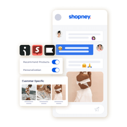 example of personalized product recommendations sent through Shopney in-app chat