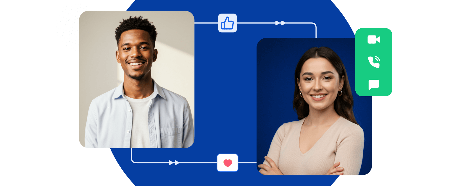 Two mobile app images that shows some clothes with a video player image