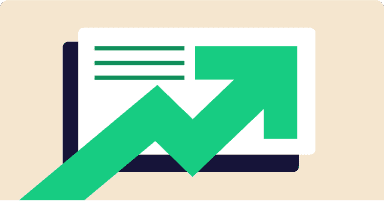 Upward arrow symbolizing higher conversion rates with a mobile app