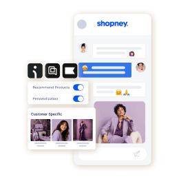 example of personalized product recommendations sent through Shopney in-app chat